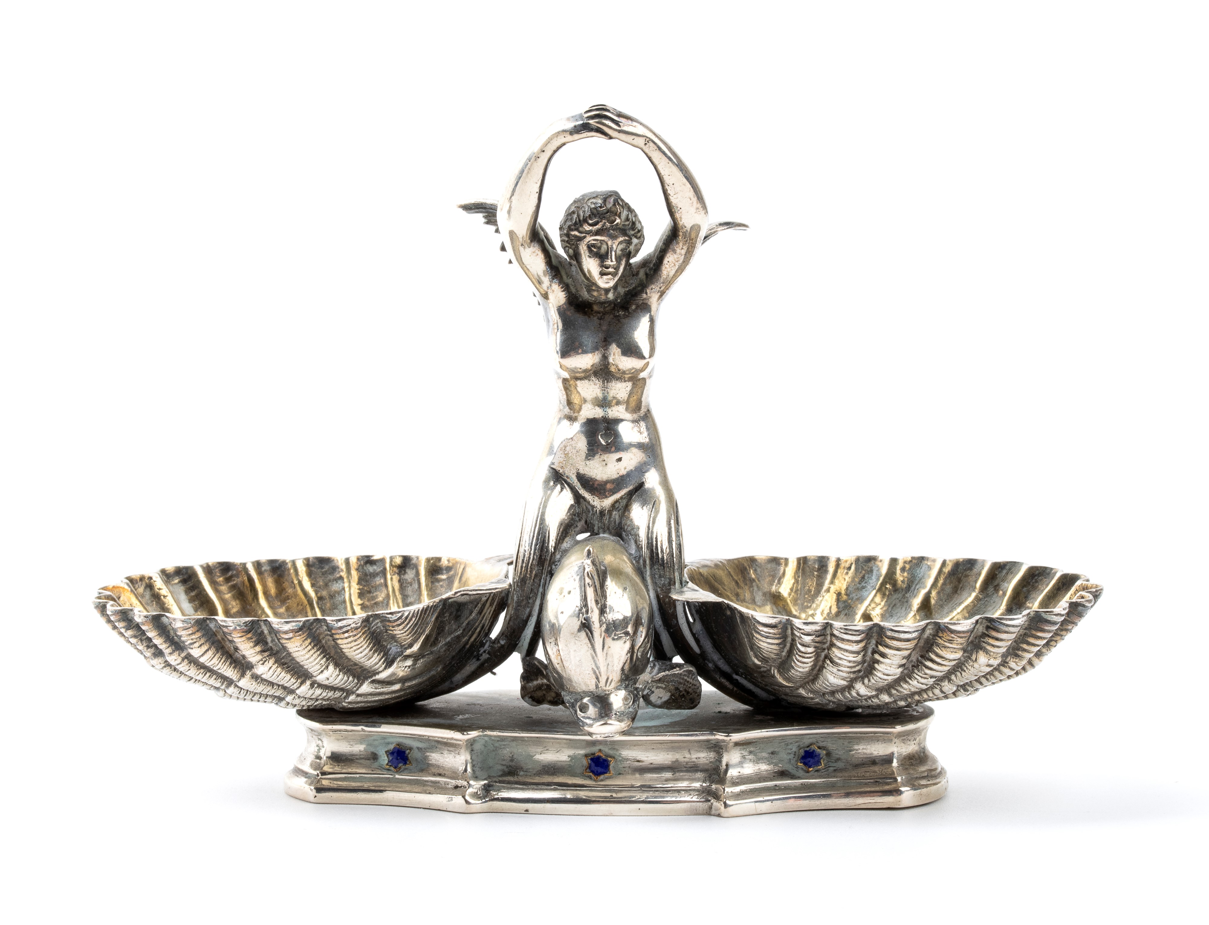 Nelli Mario & C. - Casa di Benvenuto Cellini - Coppia di Saliere Italiane in Argento