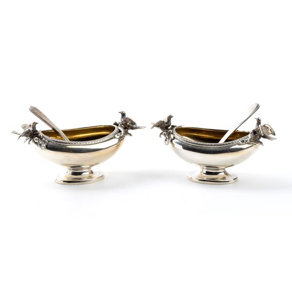 Gorham Manufacturing co. - Pair of American sterling silver salt cellars