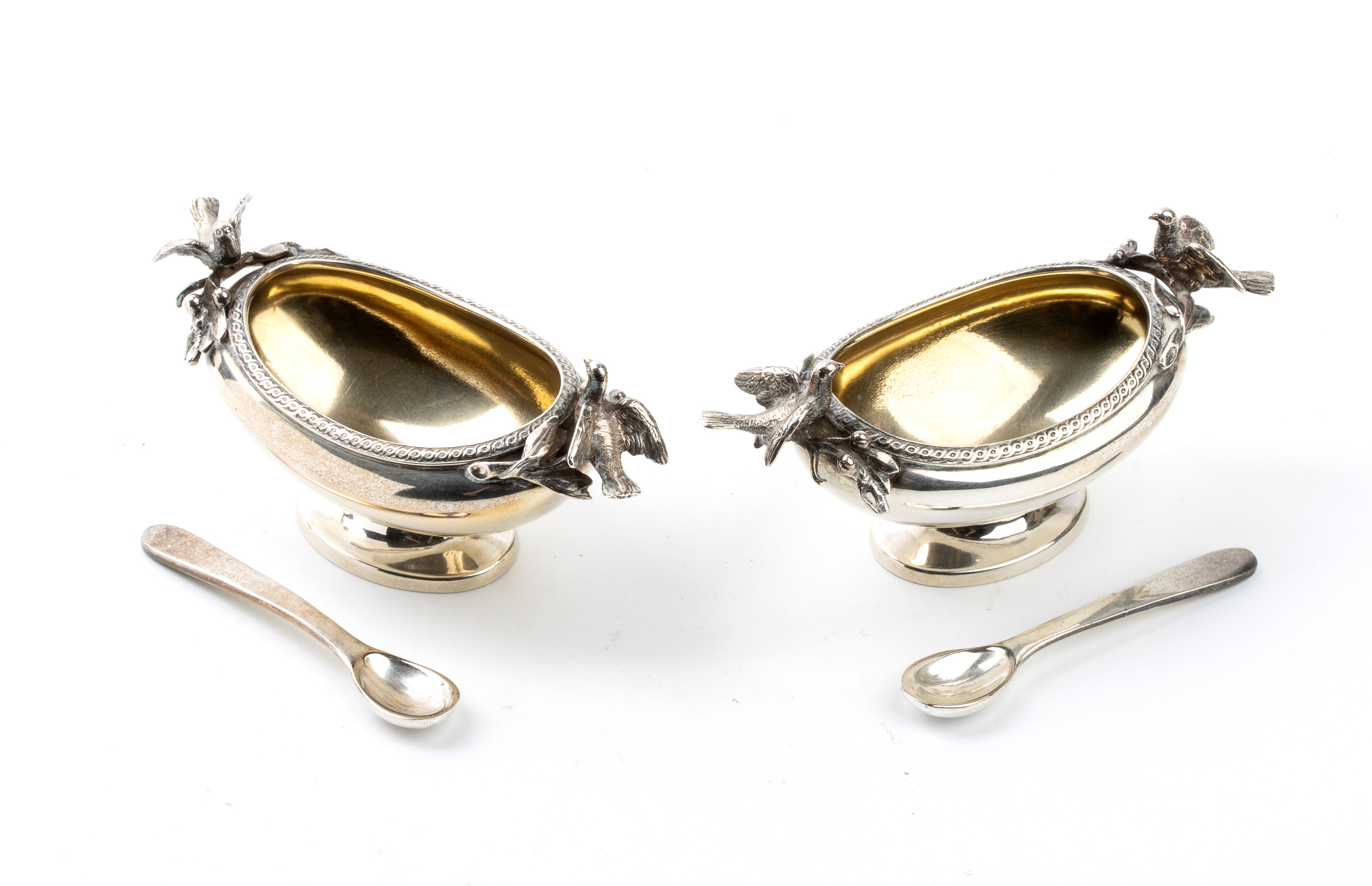 Gorham Manufacturing Co. - Coppia di Saliere Americane in Argento