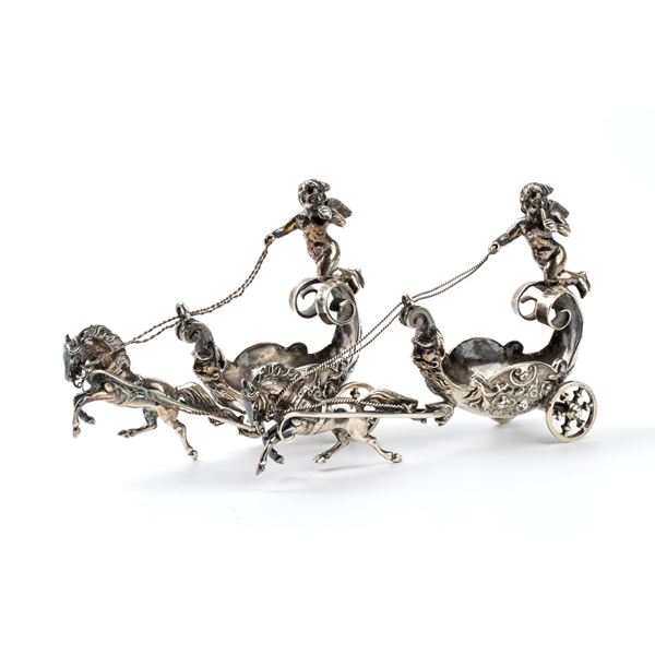 Martin Sugar - Pair of Italian silver salt cellars