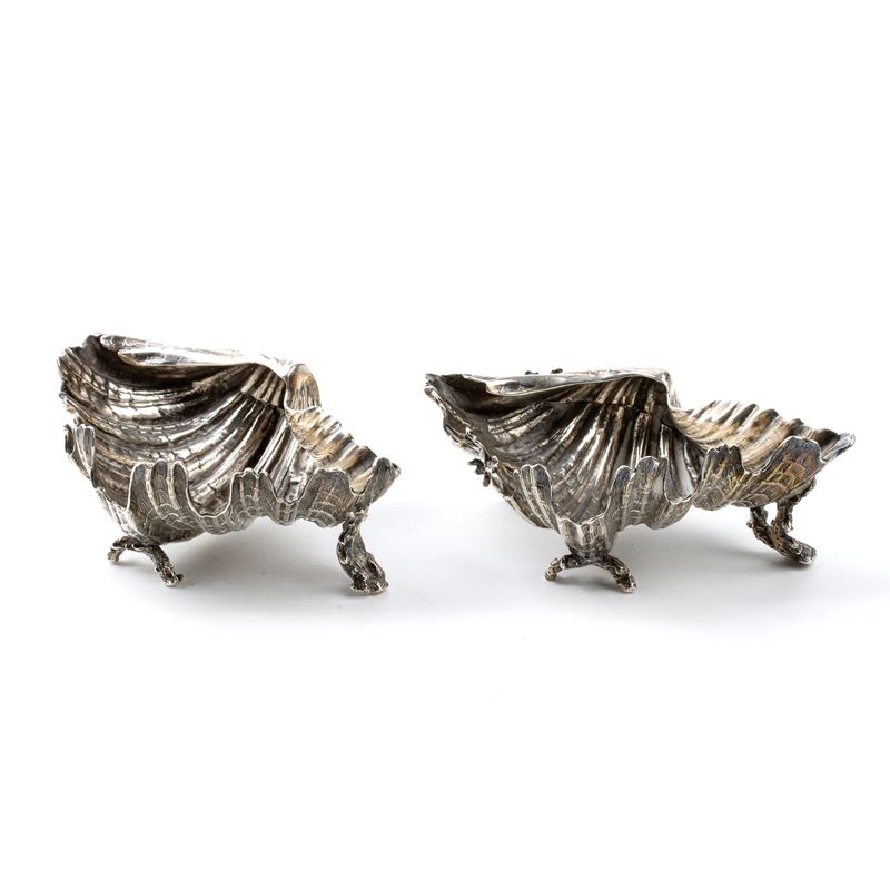 S. Smith & Son - Coppia di Saliere Vittoriane Inglesi in Argento