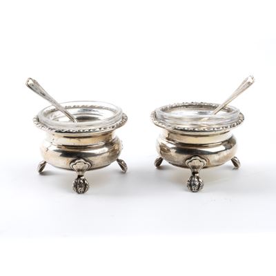 Coppia di Saliere Italiane in Argento
