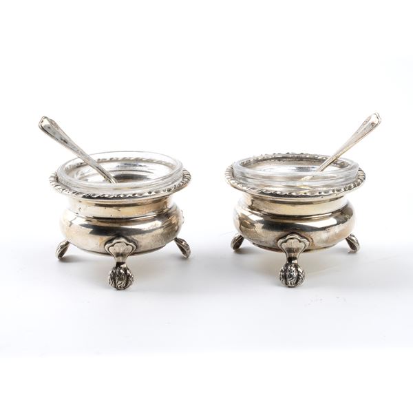 Fabbrica Argenteria CLEMENTI - Pair of Italian silver salt cellars