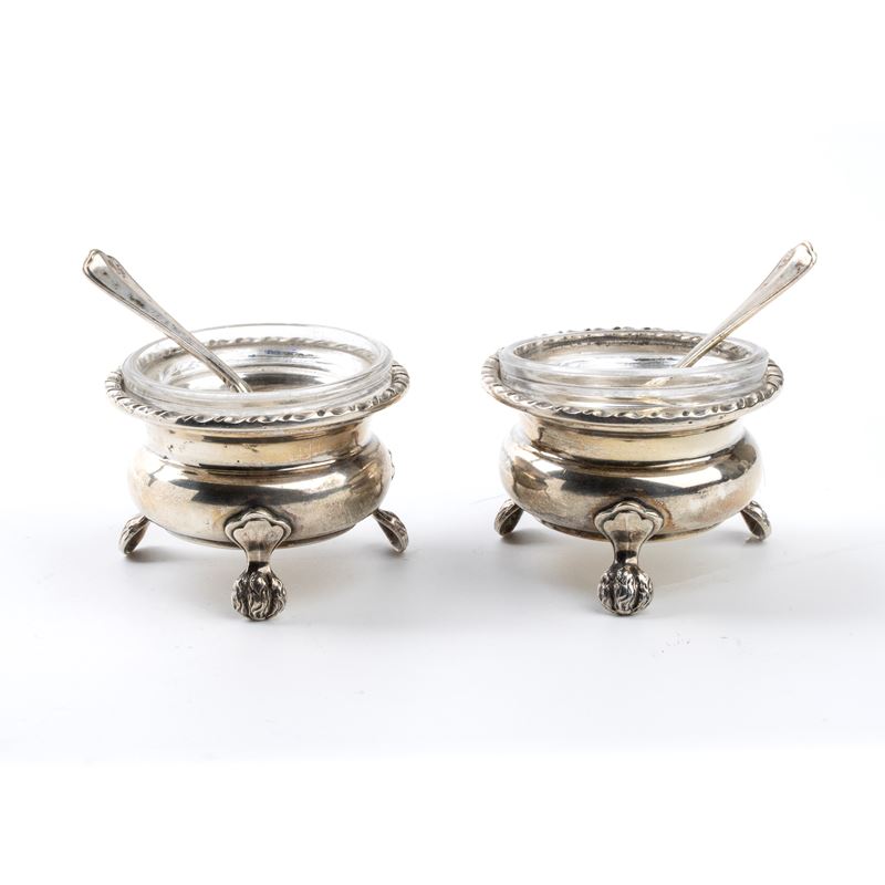 Fabbrica Argenteria Clementi - Coppia di Saliere Italiane in Argento