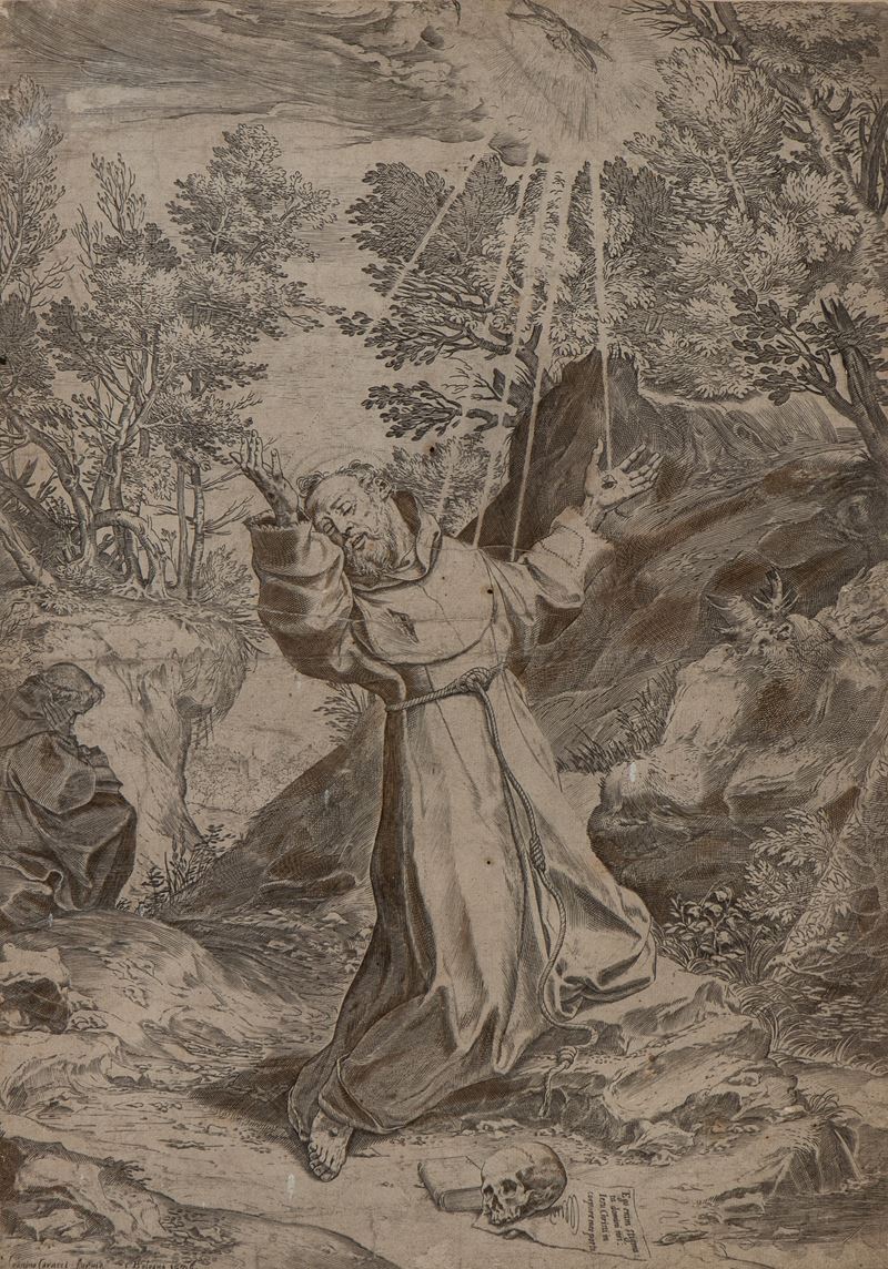 Agostino Carracci - San Francesco Riceve le Stimmate