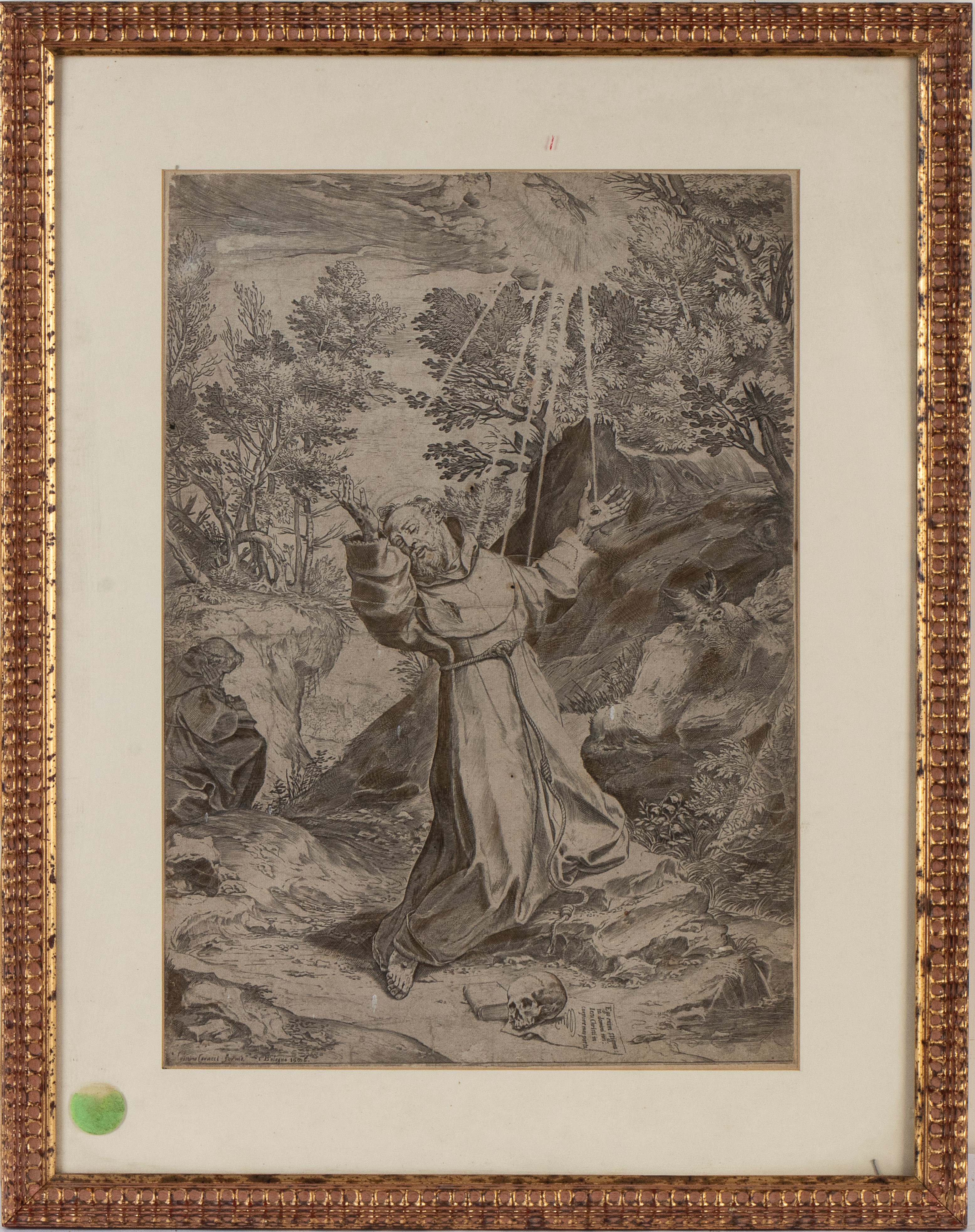 Agostino Carracci - San Francesco Riceve le Stimmate