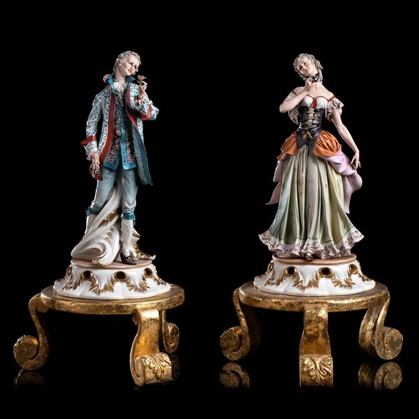 Tosca - A pair of Italian porcelain figures