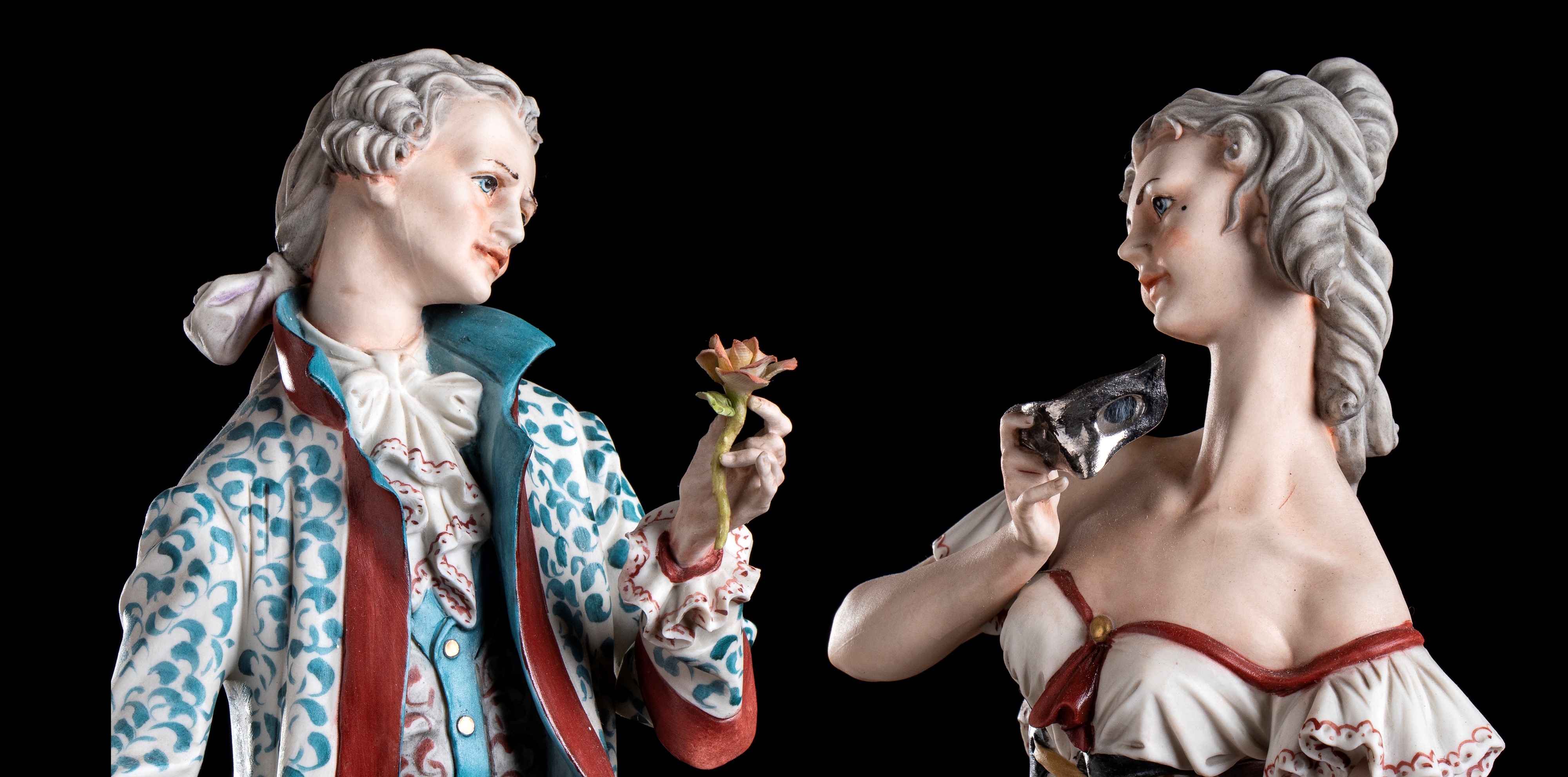 Tosca - Coppia di Figure Italiane in Porcellana