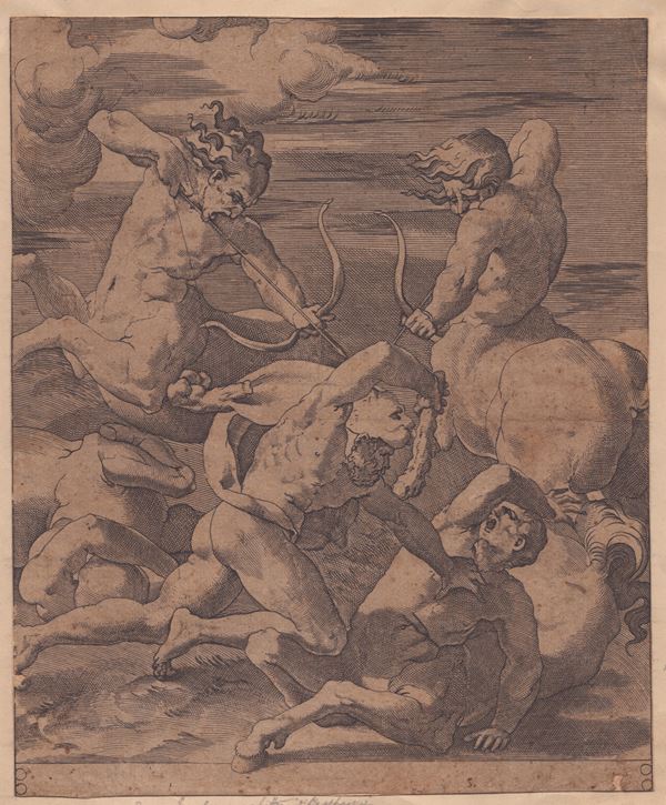 Jacopo Caraglio - Hercules fights the centaurs