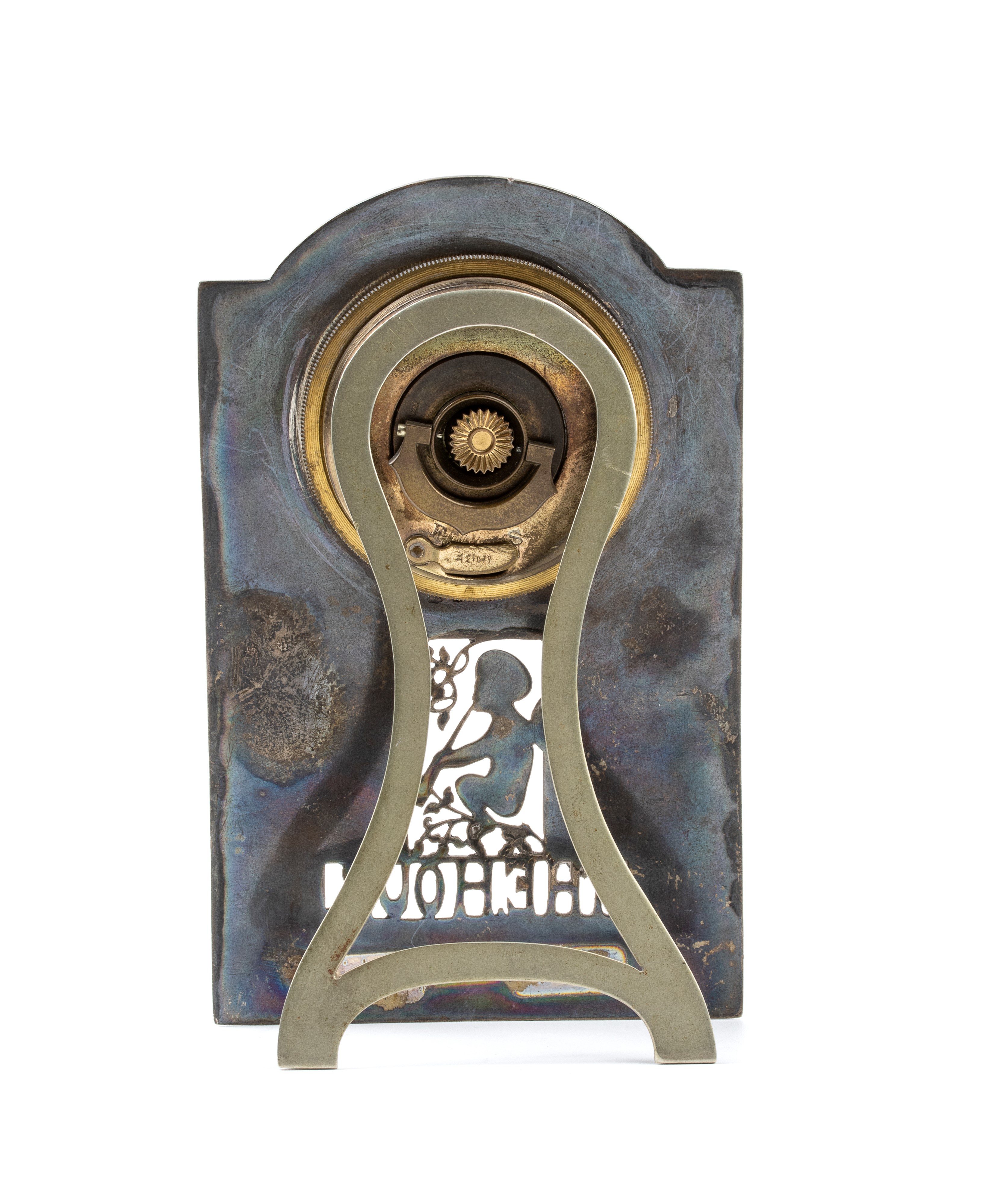 Orologio da tavolo Art Déco in argento e smalti