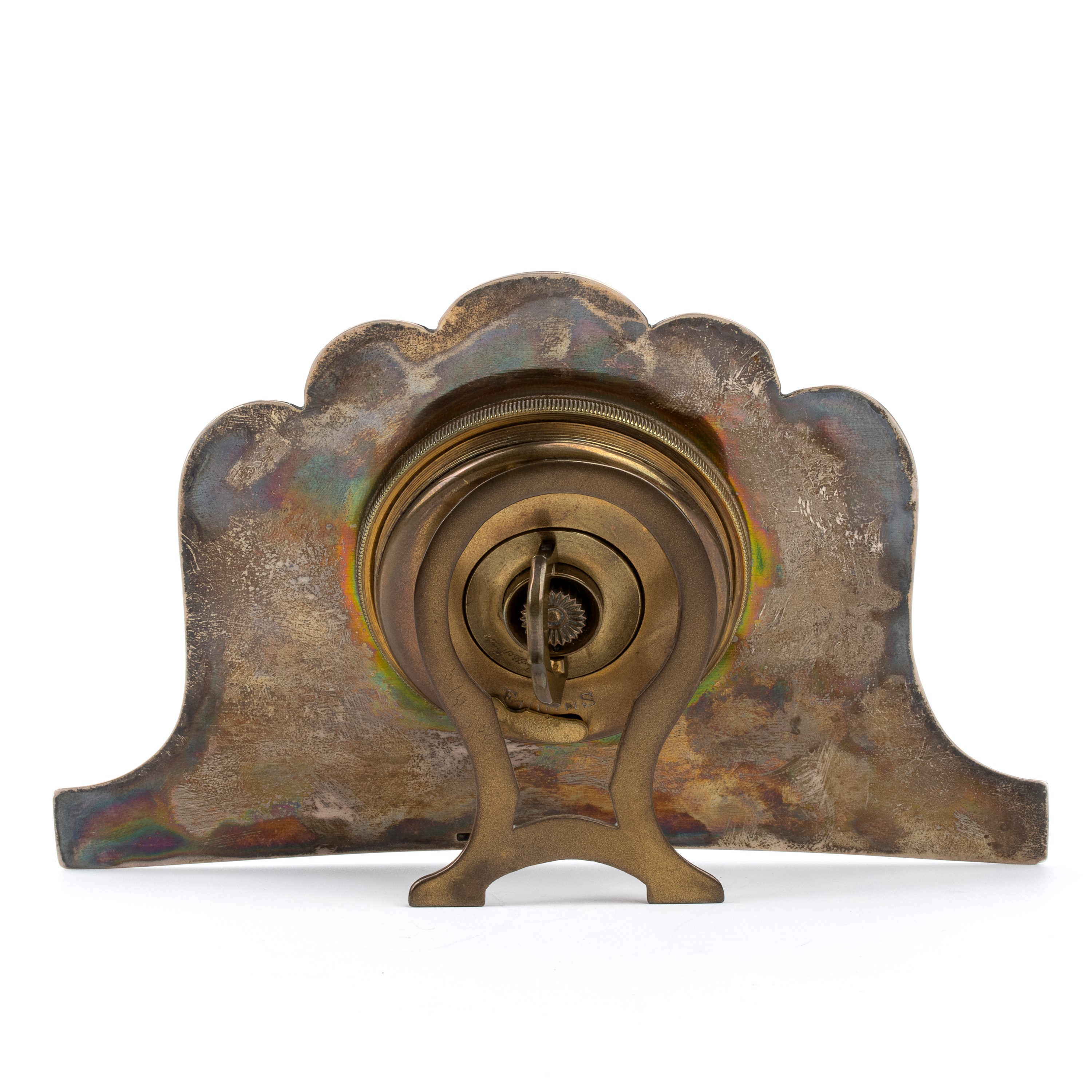 Orologio da tavolo Art Déco in argento e smalti