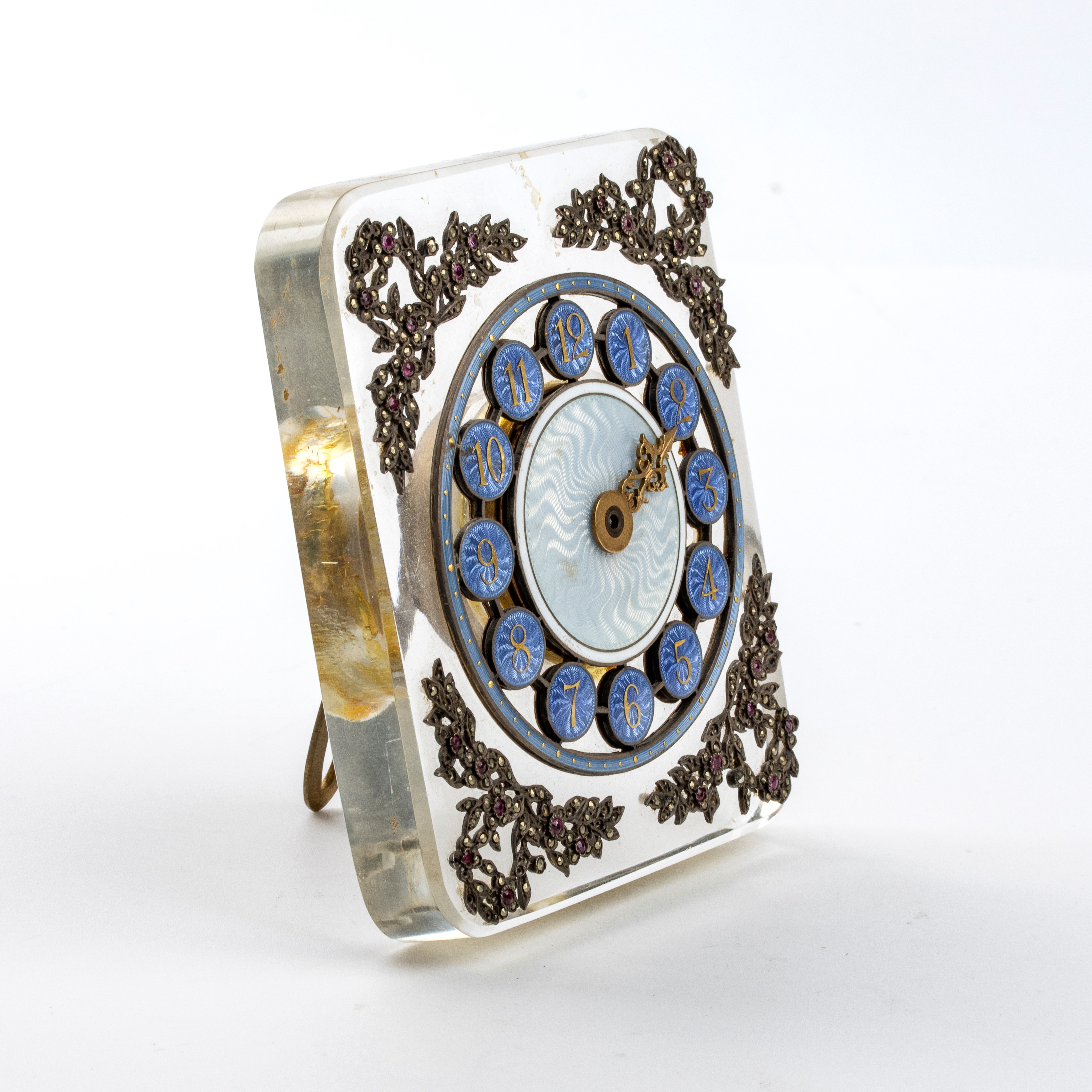 Orologio da Tavolo Art Déco con Smalti
