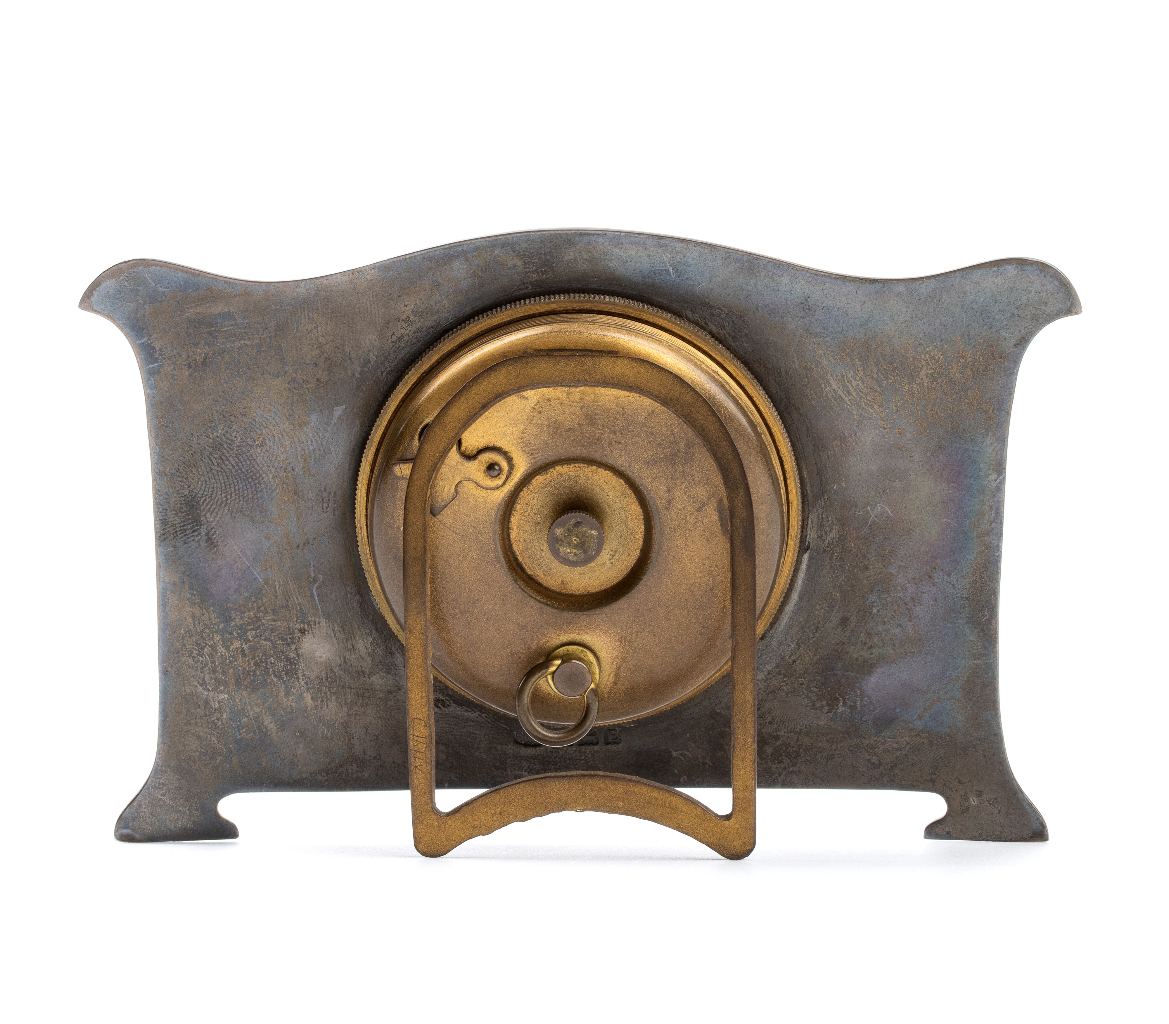 Orologio da tavolo Art Déco in argento e smalti