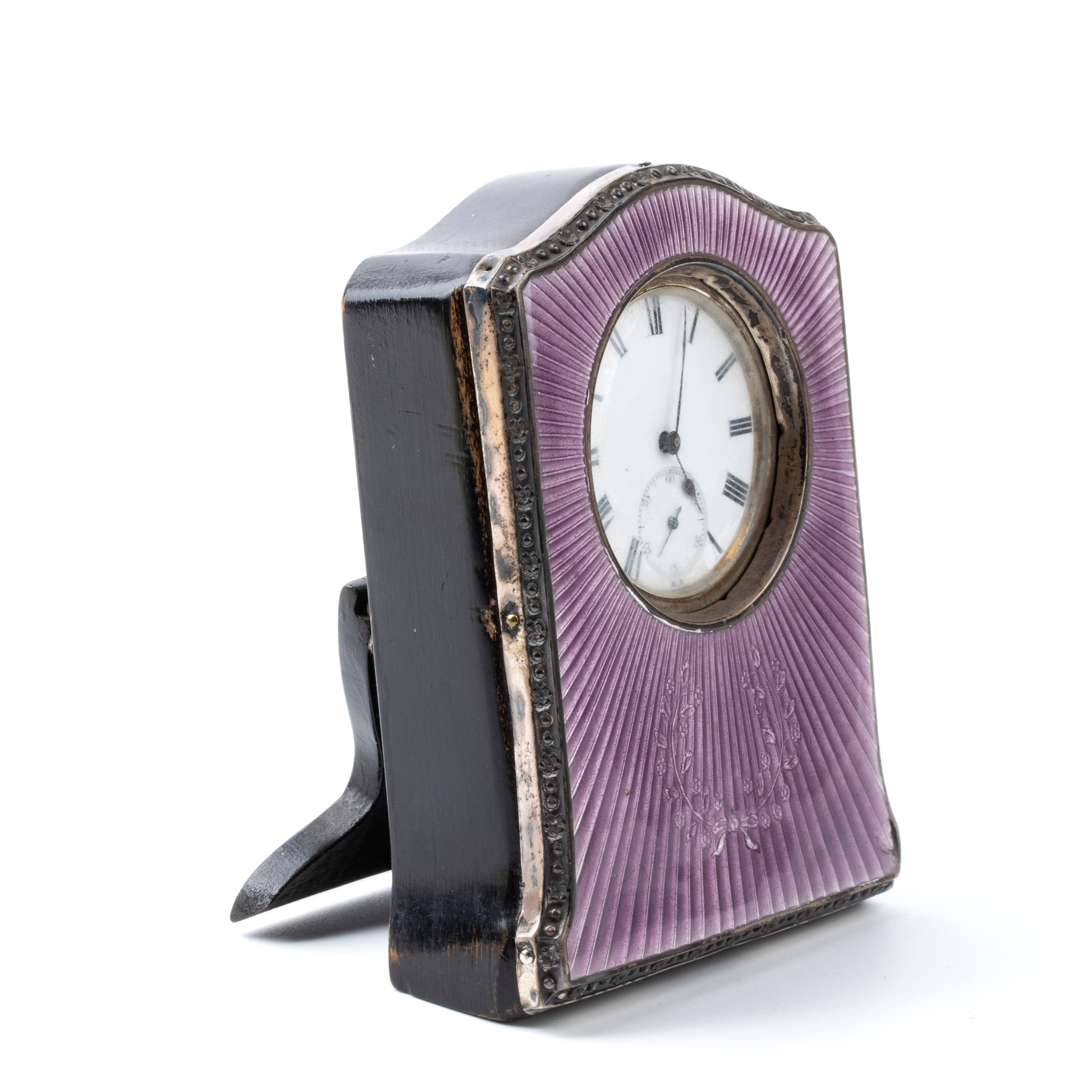 Orologio da tavolo Art Déco in argento e smalti