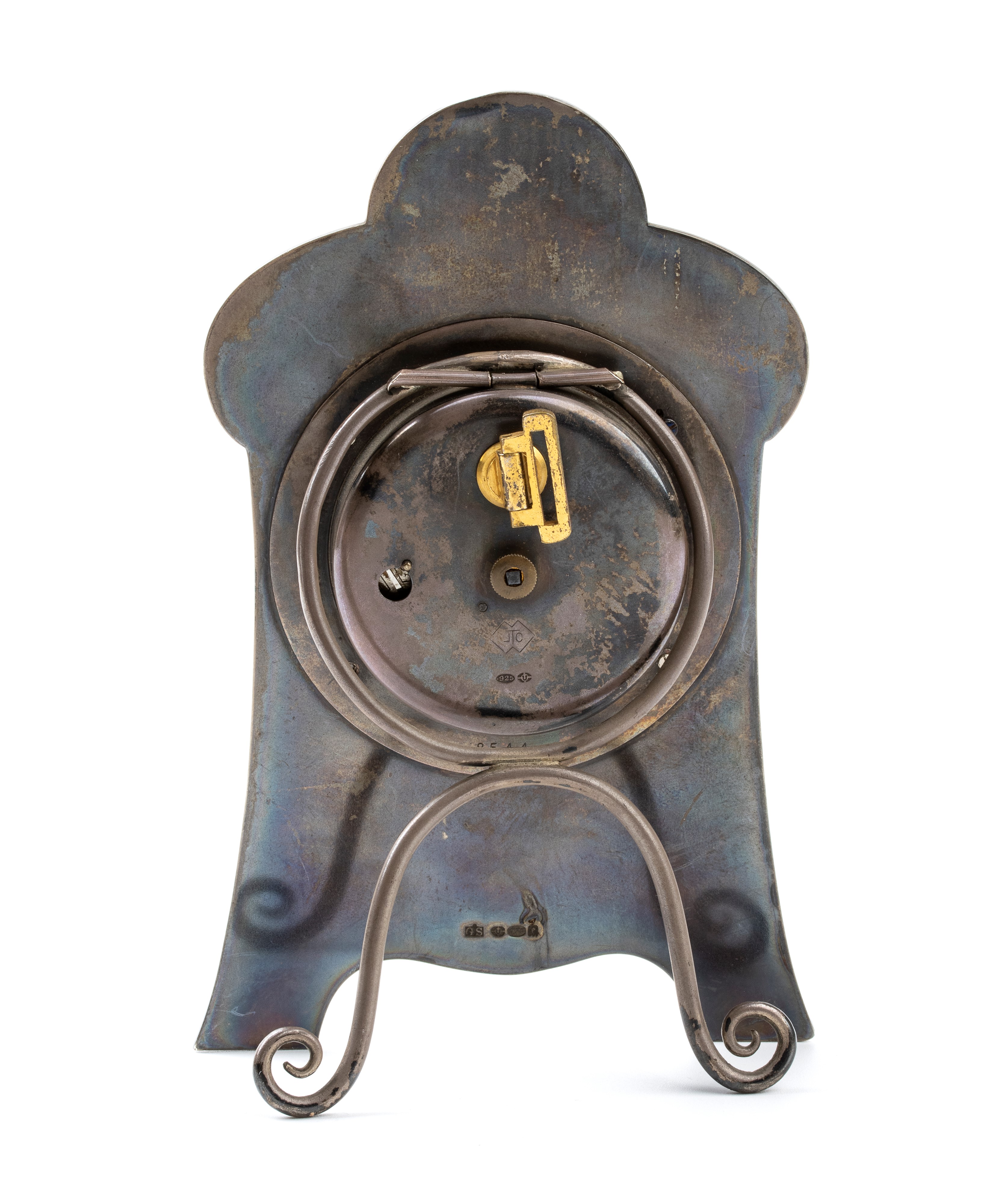 Orologio da tavolo Art Déco in argento e smalti