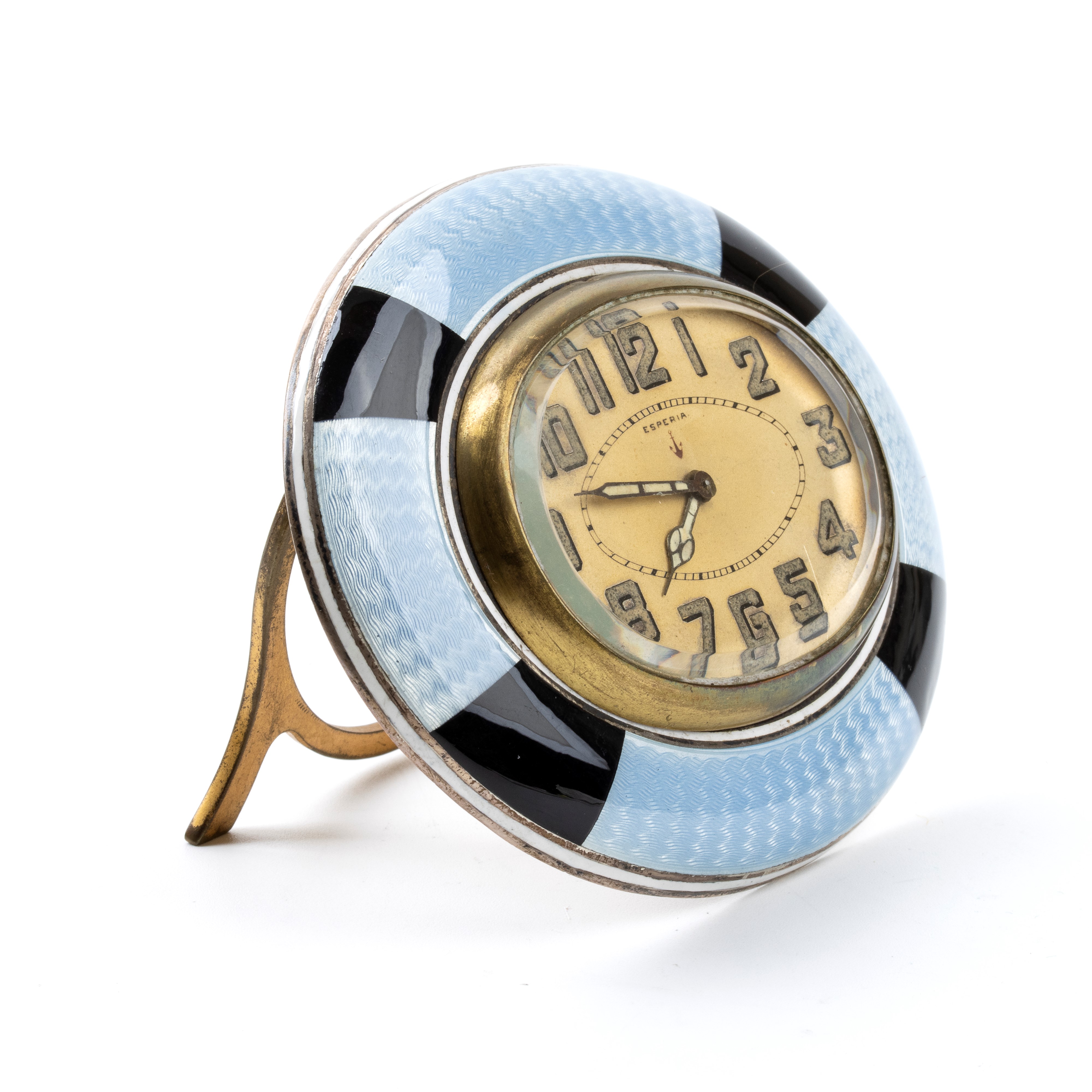 Esperia - Orologio da Tavolo Art Déco in Metallo e Smalti