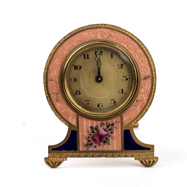 Mauthe time &amp; clock - Art Déco with polychrome enamels table clock