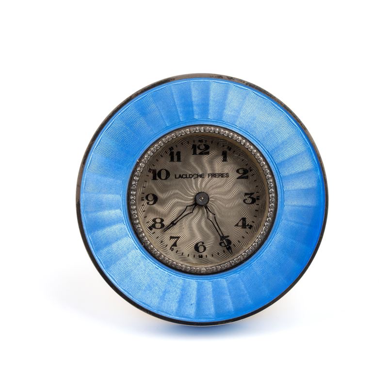 La Cloche Frères - Orologio da Tavolo Art Déco in Metallo e Smalti