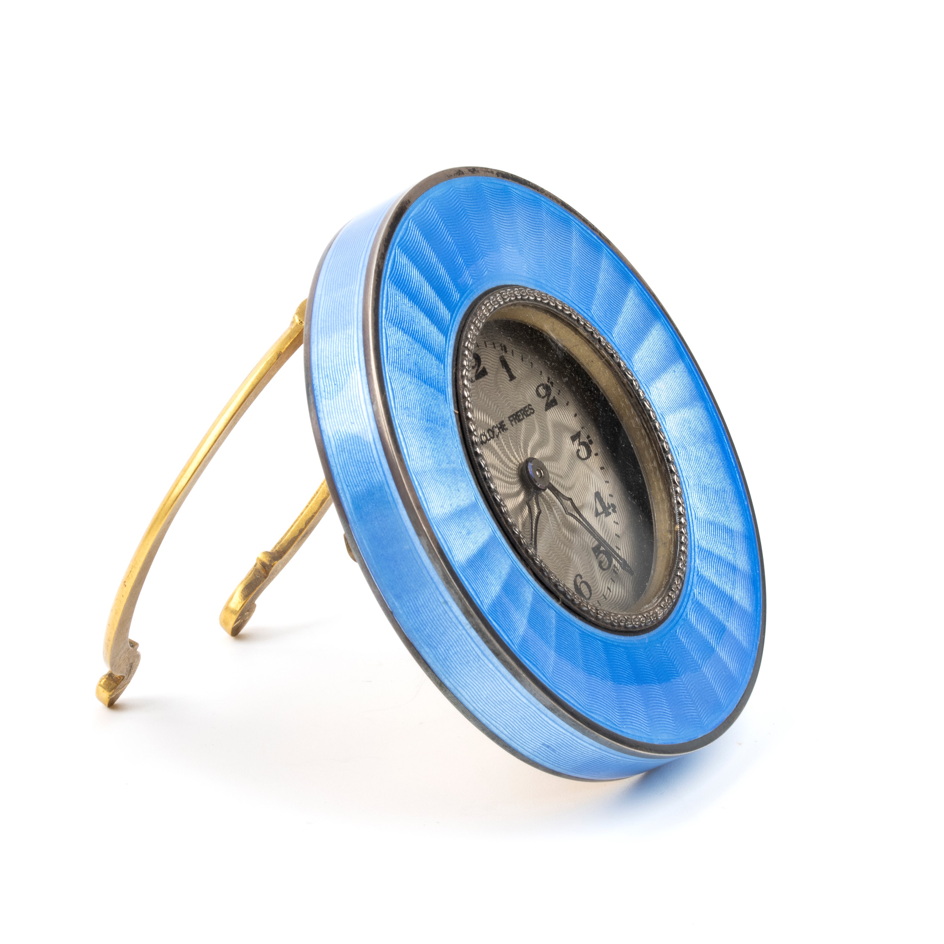 La Cloche Frères - Orologio da Tavolo Art Déco in Metallo e Smalti