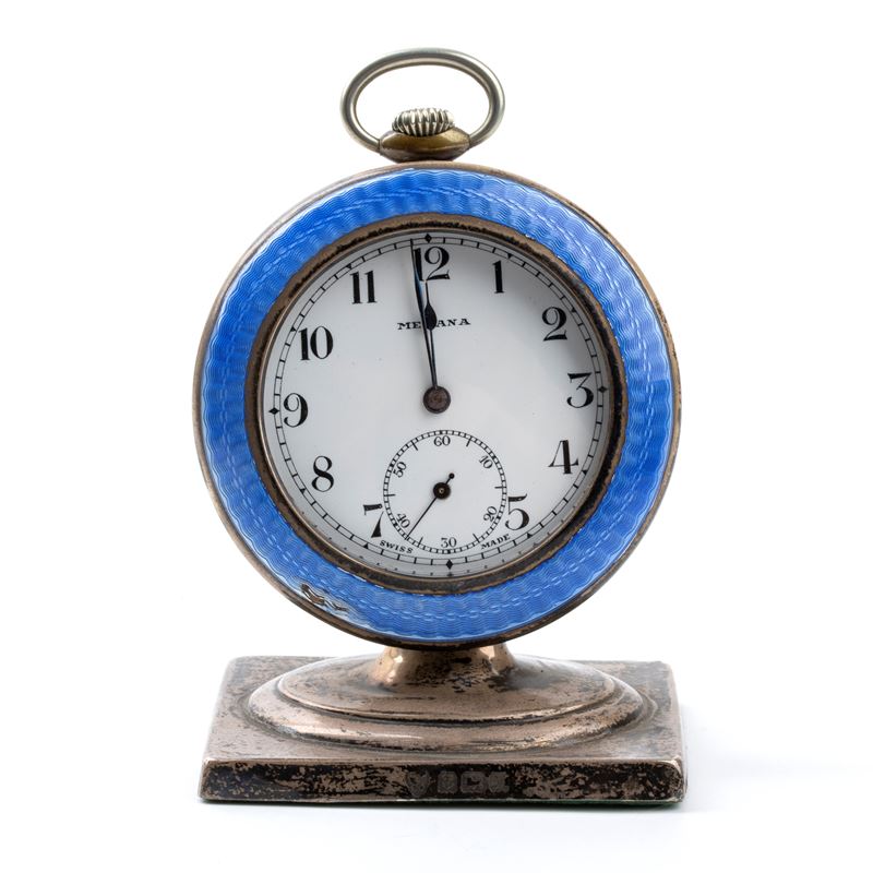 Portaorologio Art Déco in argento e smalti