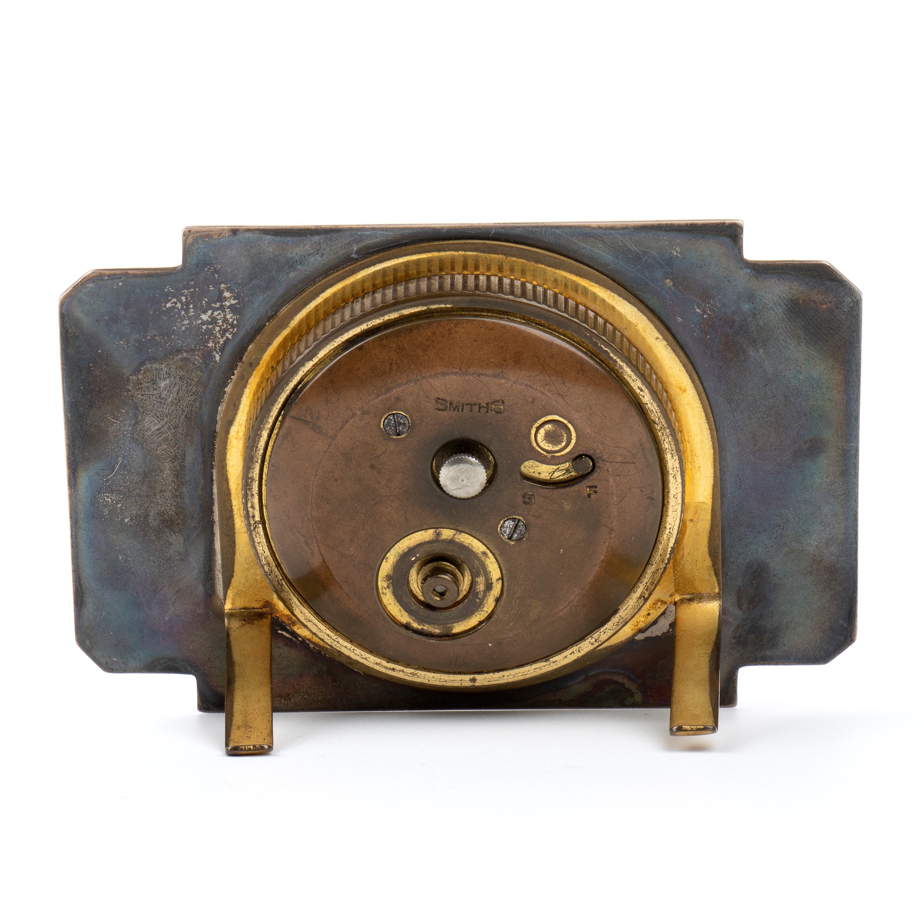 Orologio da tavolo Art Déco in argento e smalti