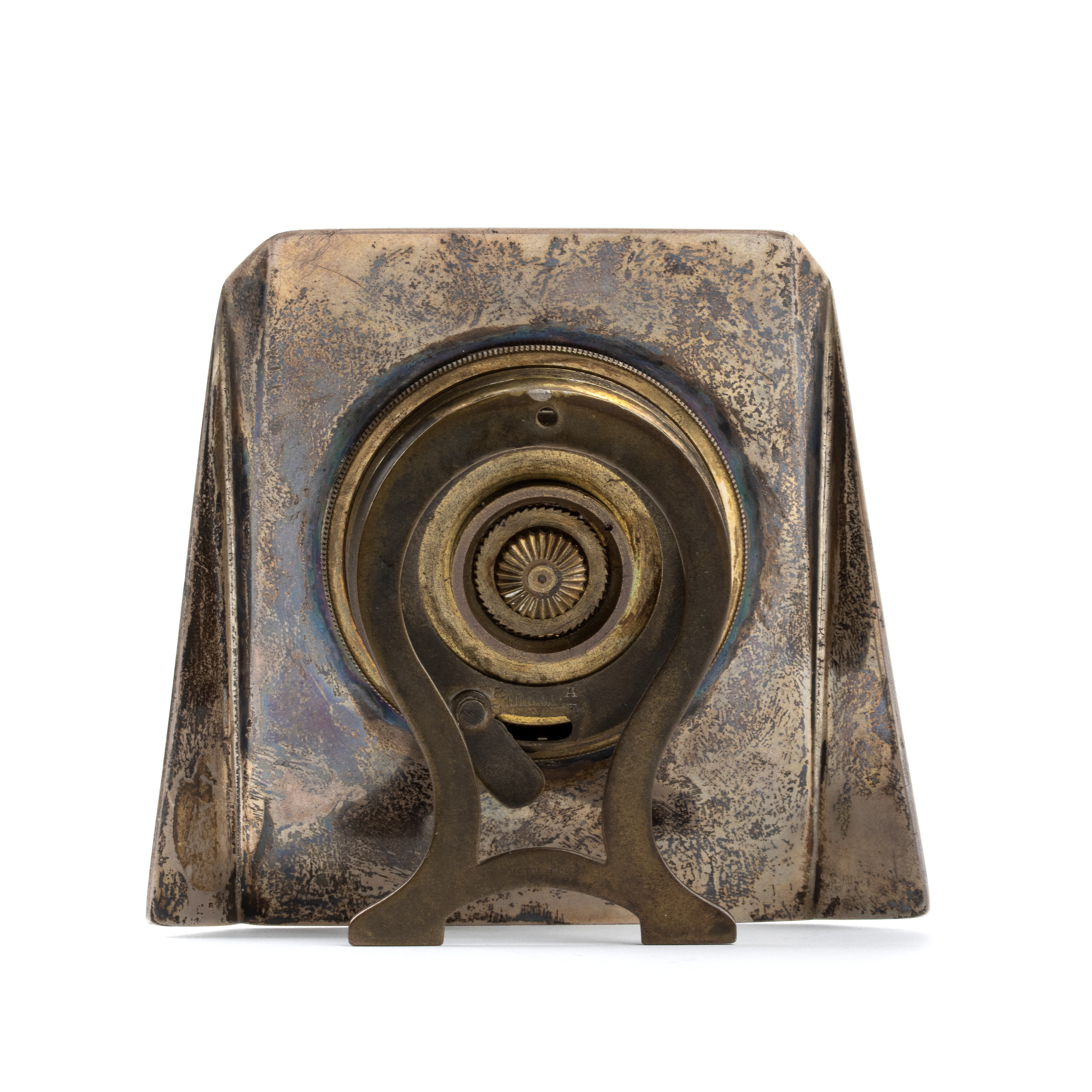 Orologio da tavolo Art Déco in argento e smalti