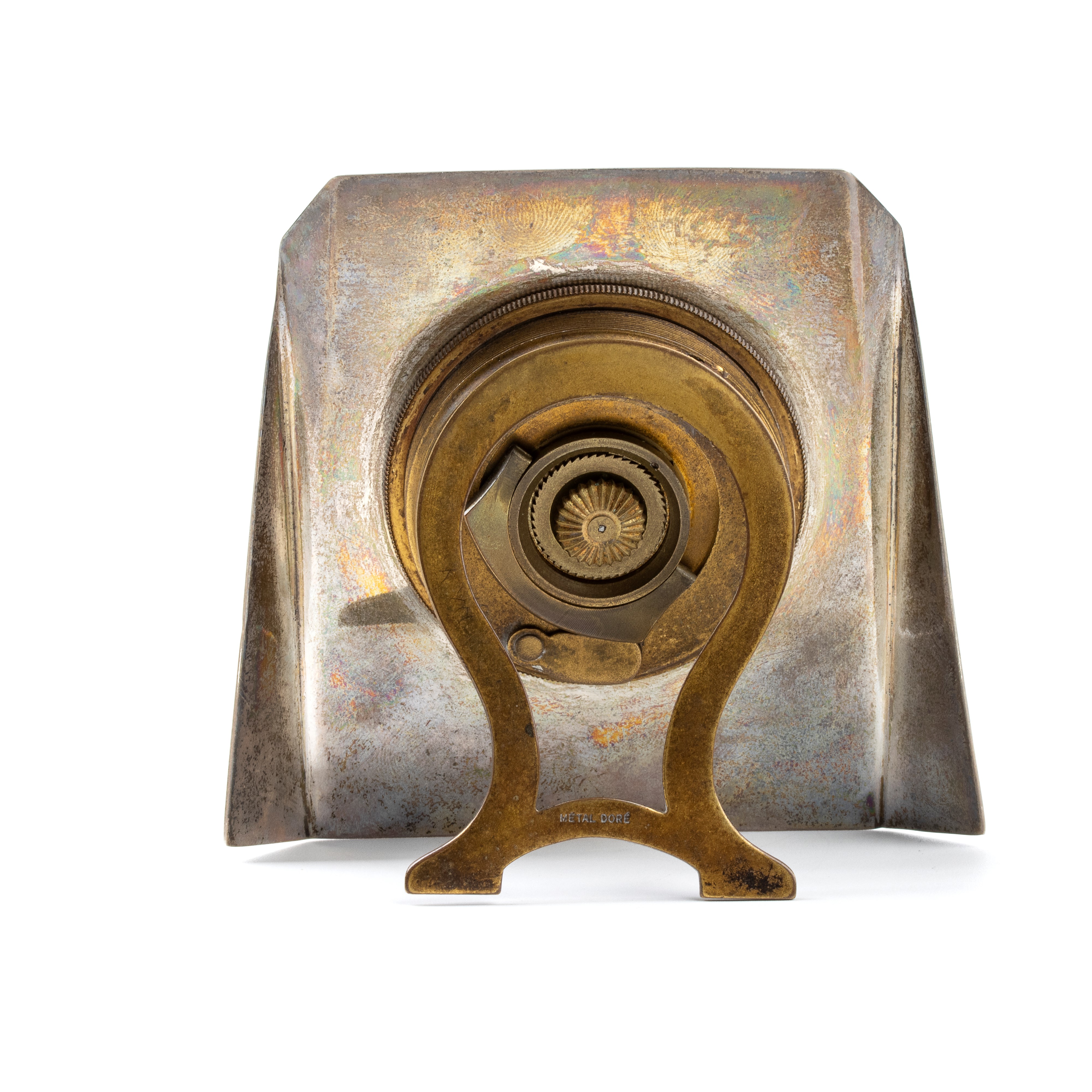 Orologio da tavolo Art Déco in argento e smalti