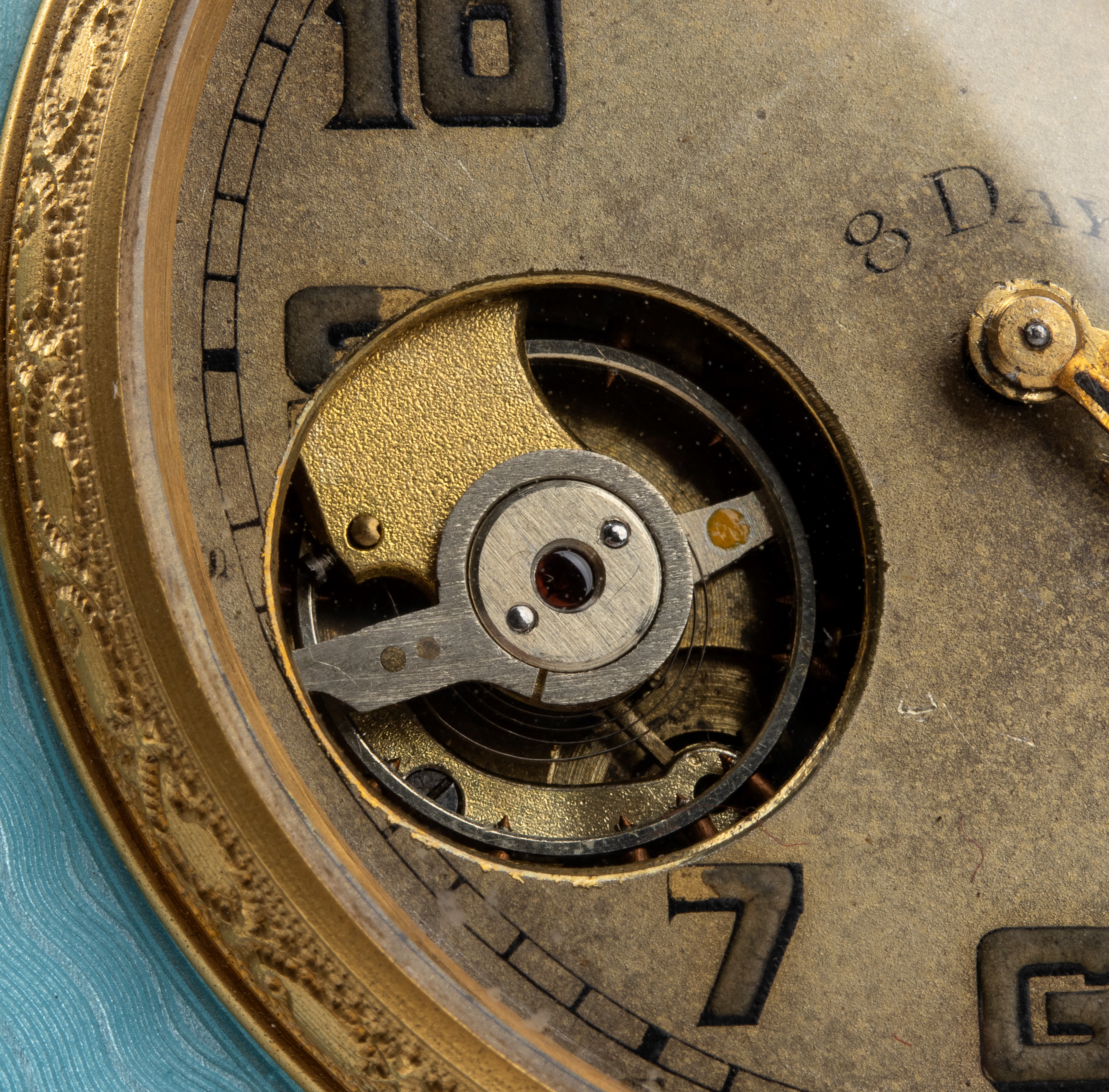 Asprey & Co Ltd - Orologio da Tavolo Art Déco in Metallo Dorato e Smalti
