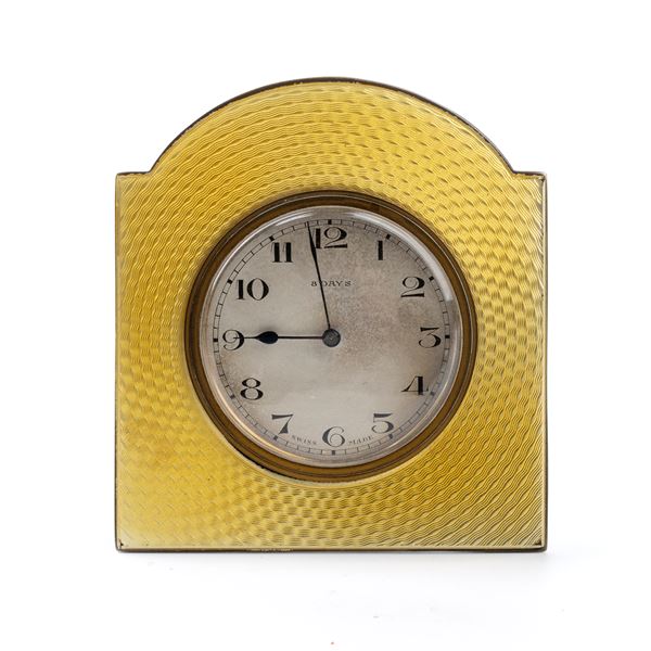 Albert Carter - Art Déco sterling silver and enamels table clock