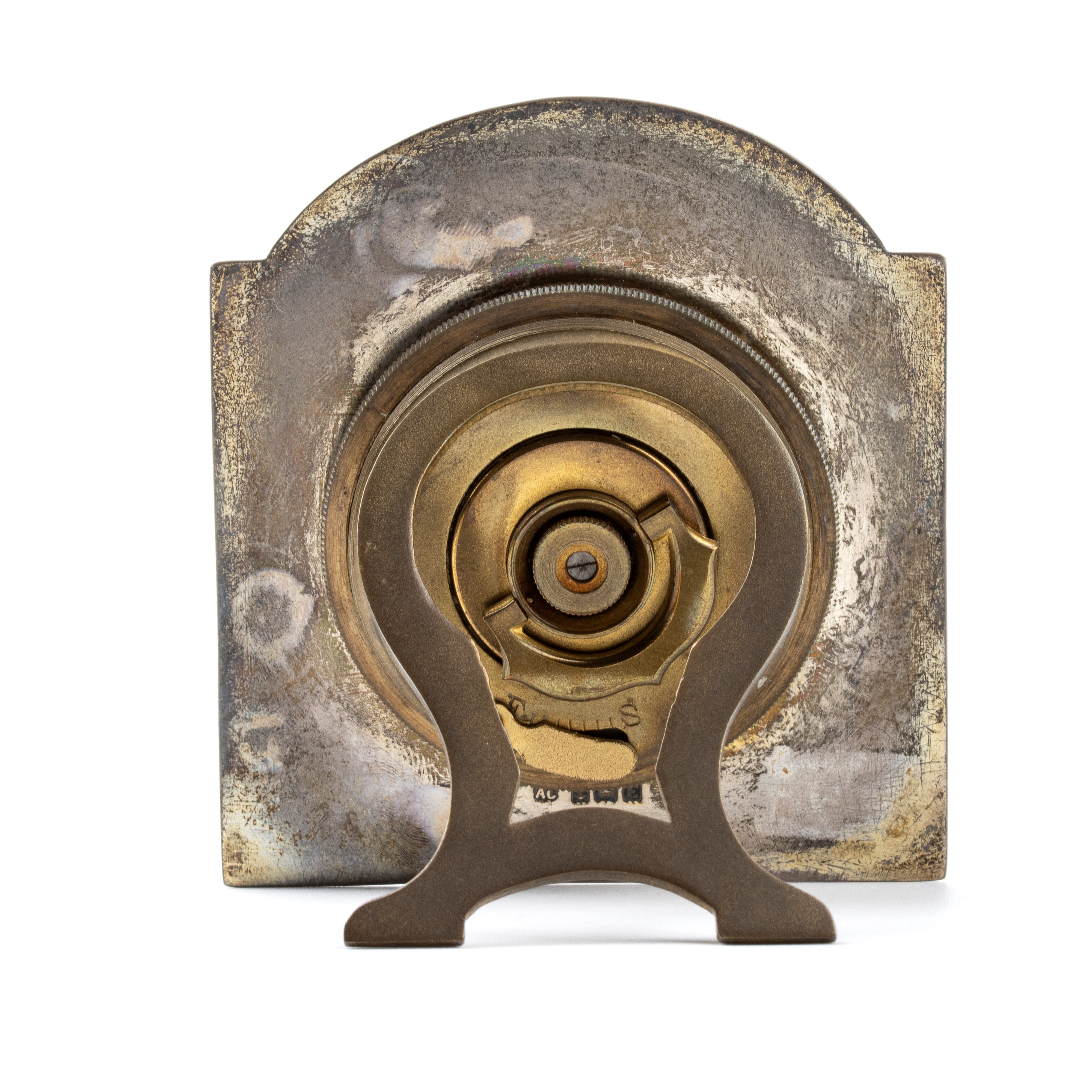 Orologio da tavolo Art Déco in argento e smalti