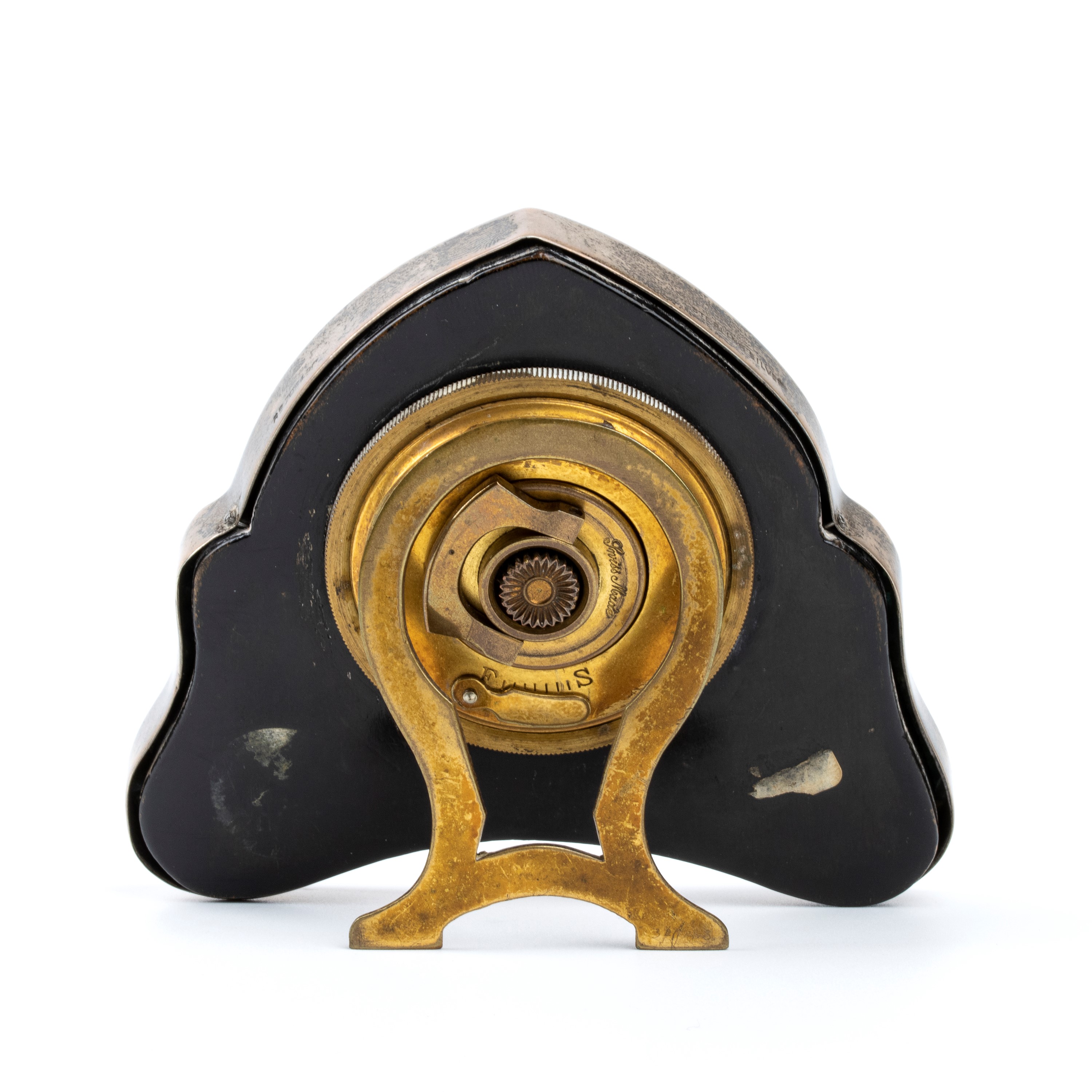 Orologio da Tavolo Art Déco in Argento e Smalti