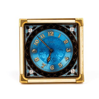 Orologio da Tavolo Art Déco con Smalti