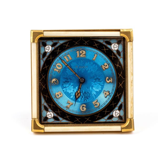 Orologio da tavolo Art Déco con smalti