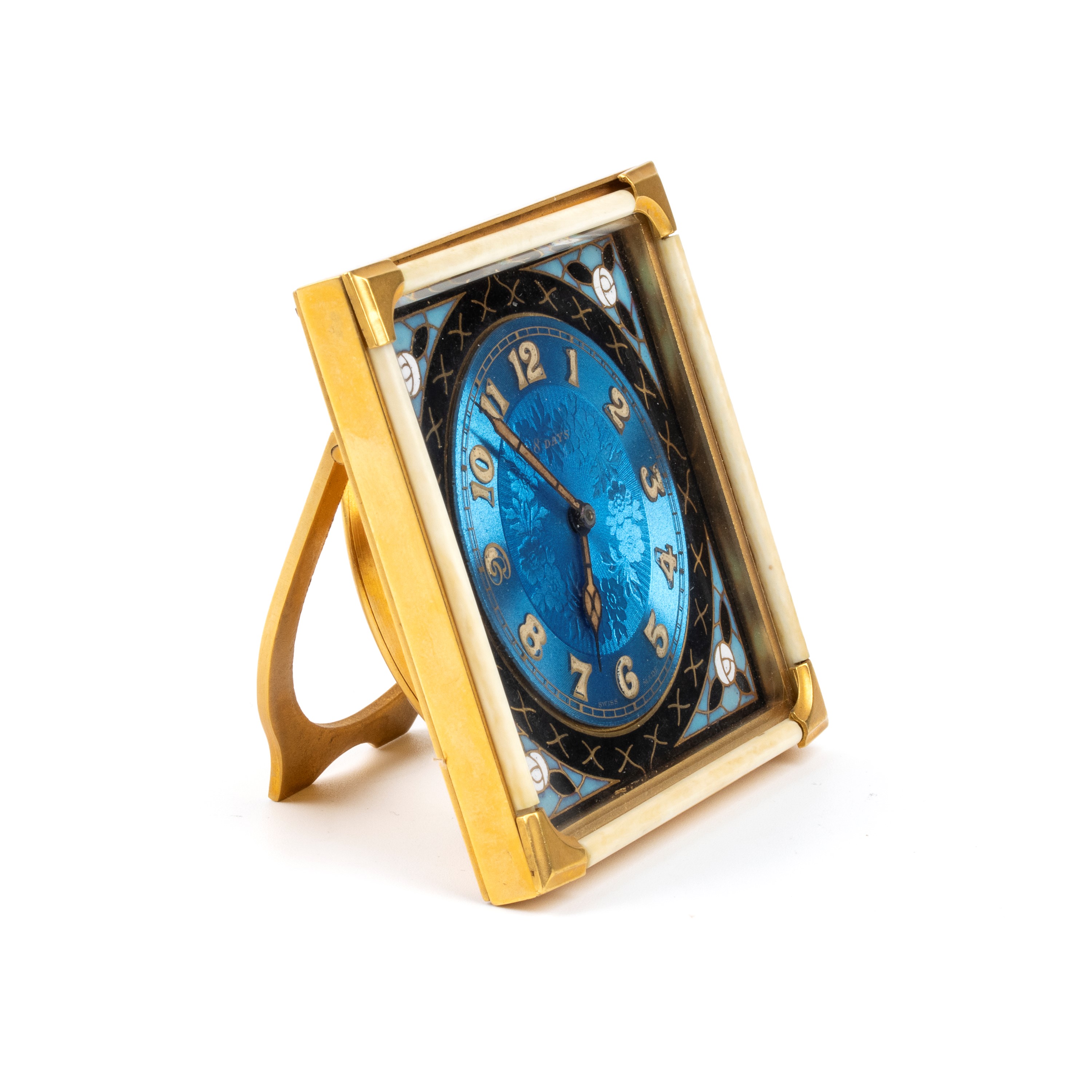 Orologio da Tavolo Art Déco con Smalti