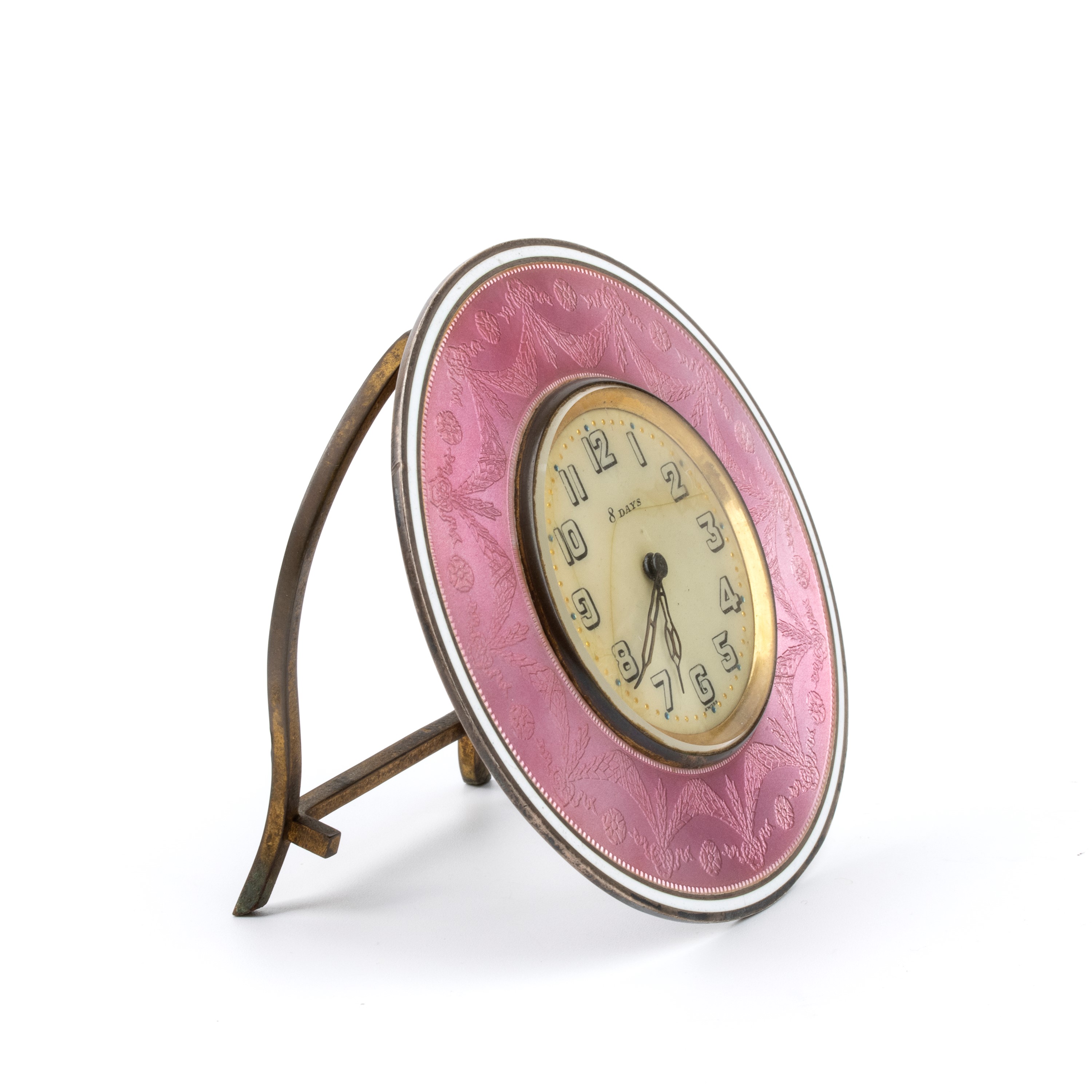 Orologio da tavolo Art Déco in argento e smalti