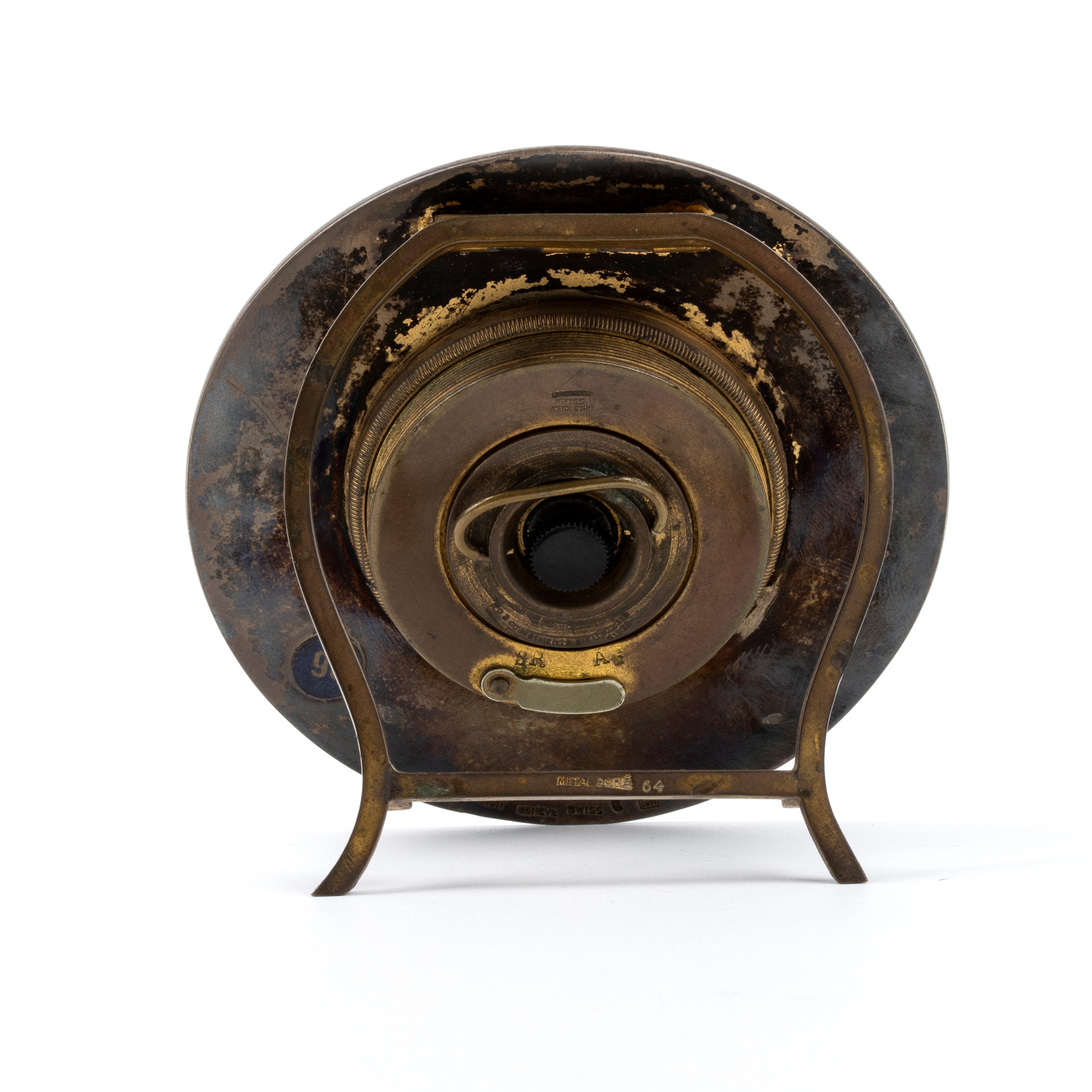 Orologio da tavolo Art Déco in argento e smalti