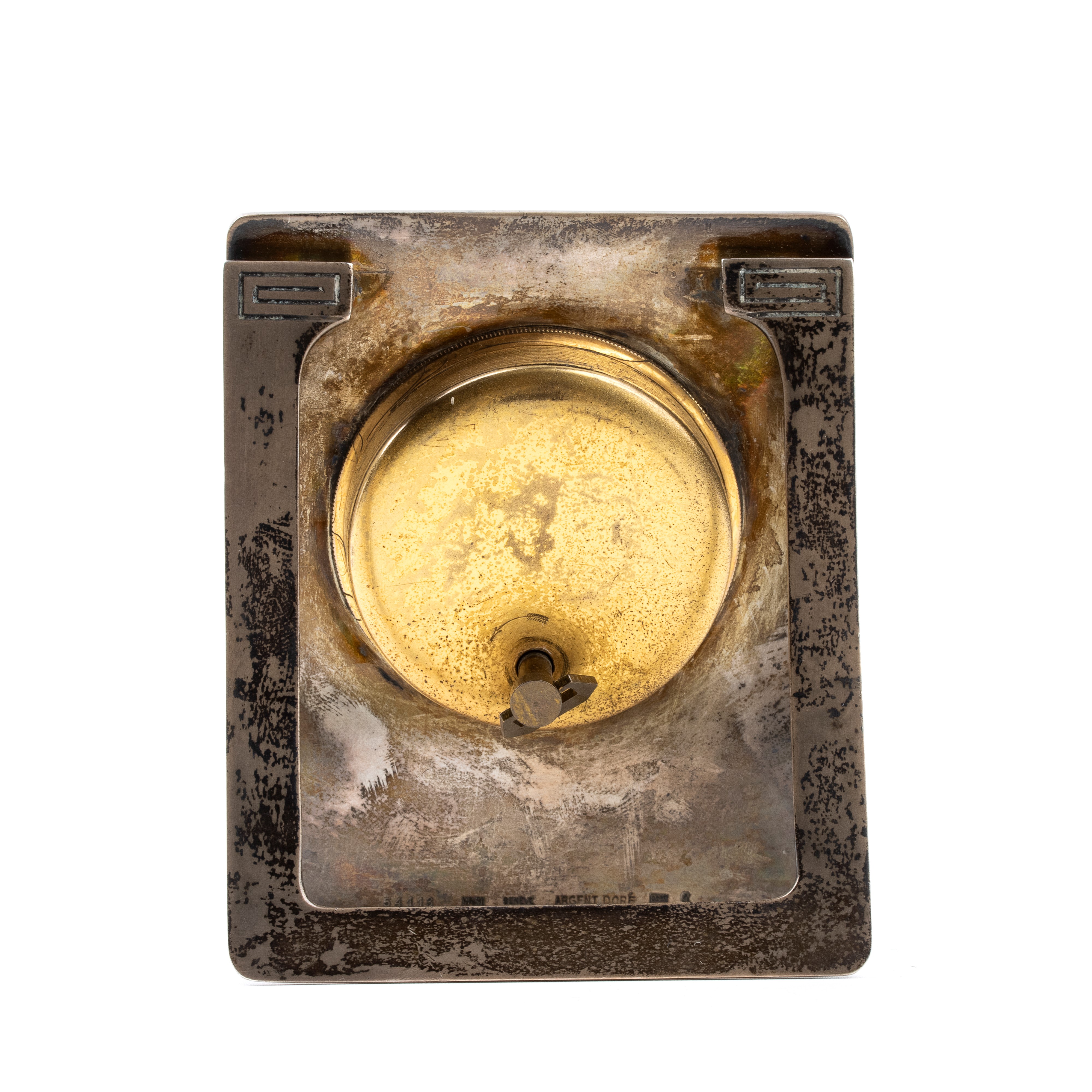 Orologio da tavolo Art Déco in argento e smalti