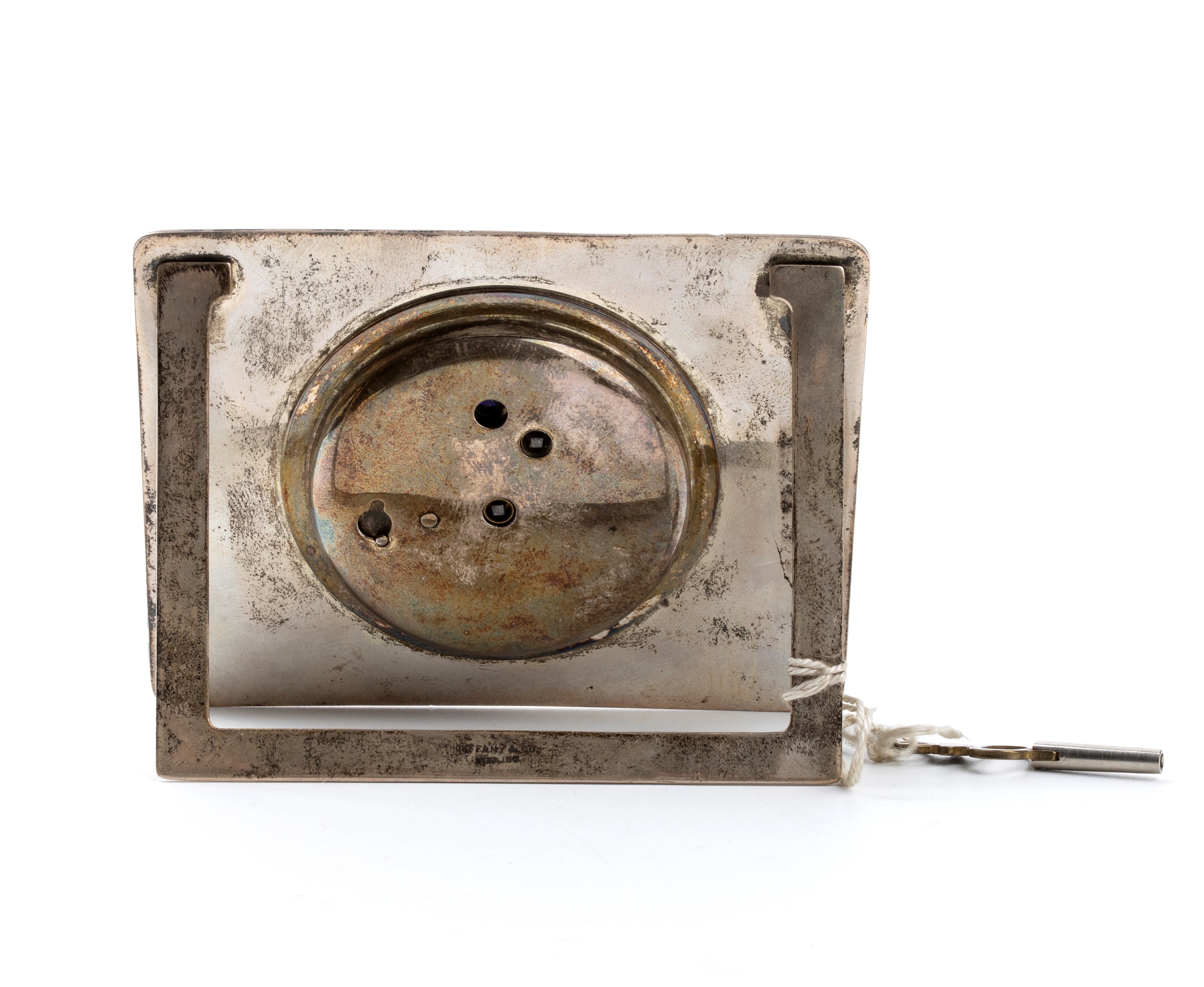 Orologio da tavolo Art Déco in argento e smalti