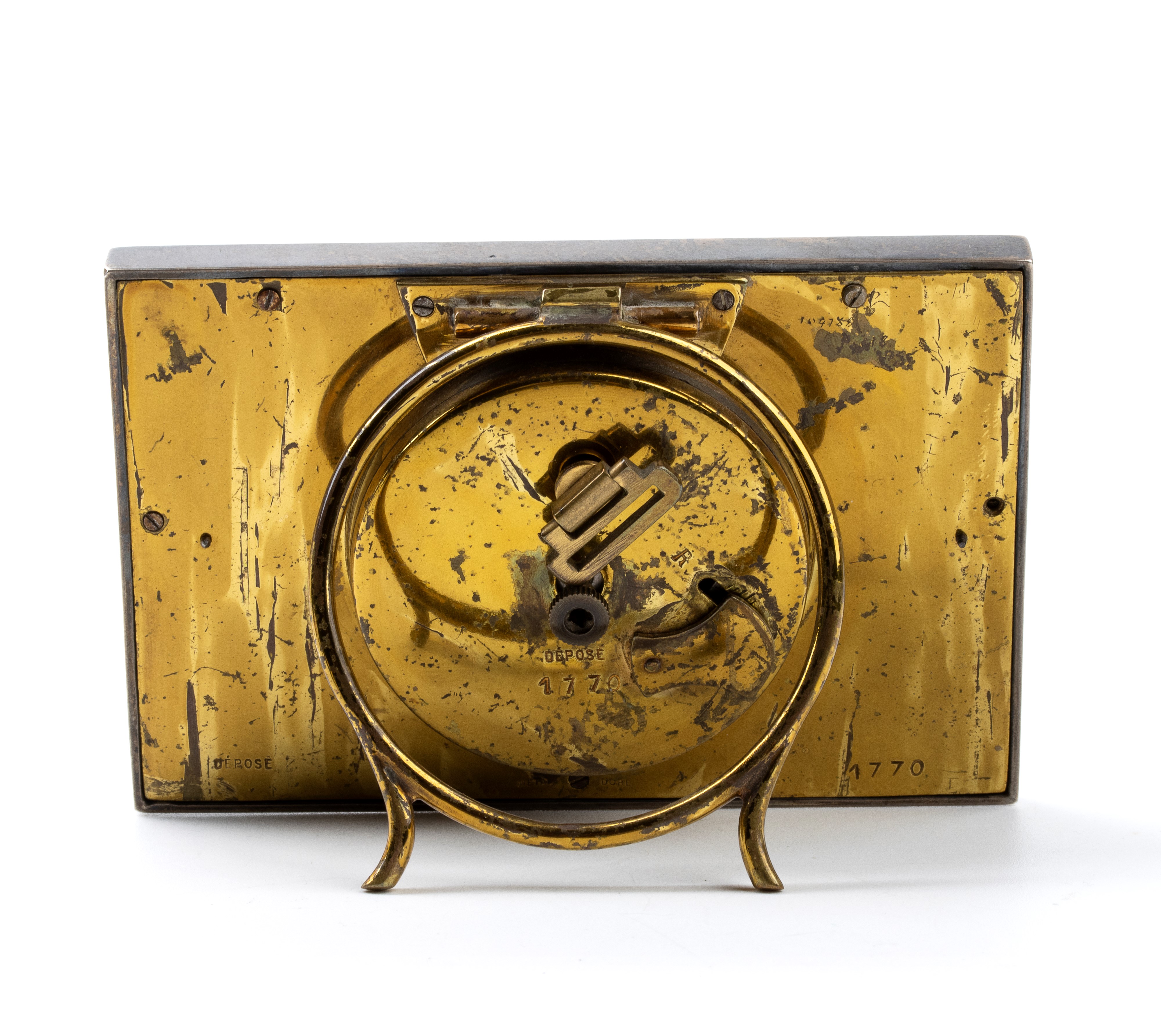 Orologio da tavolo Art Déco in argento e smalti