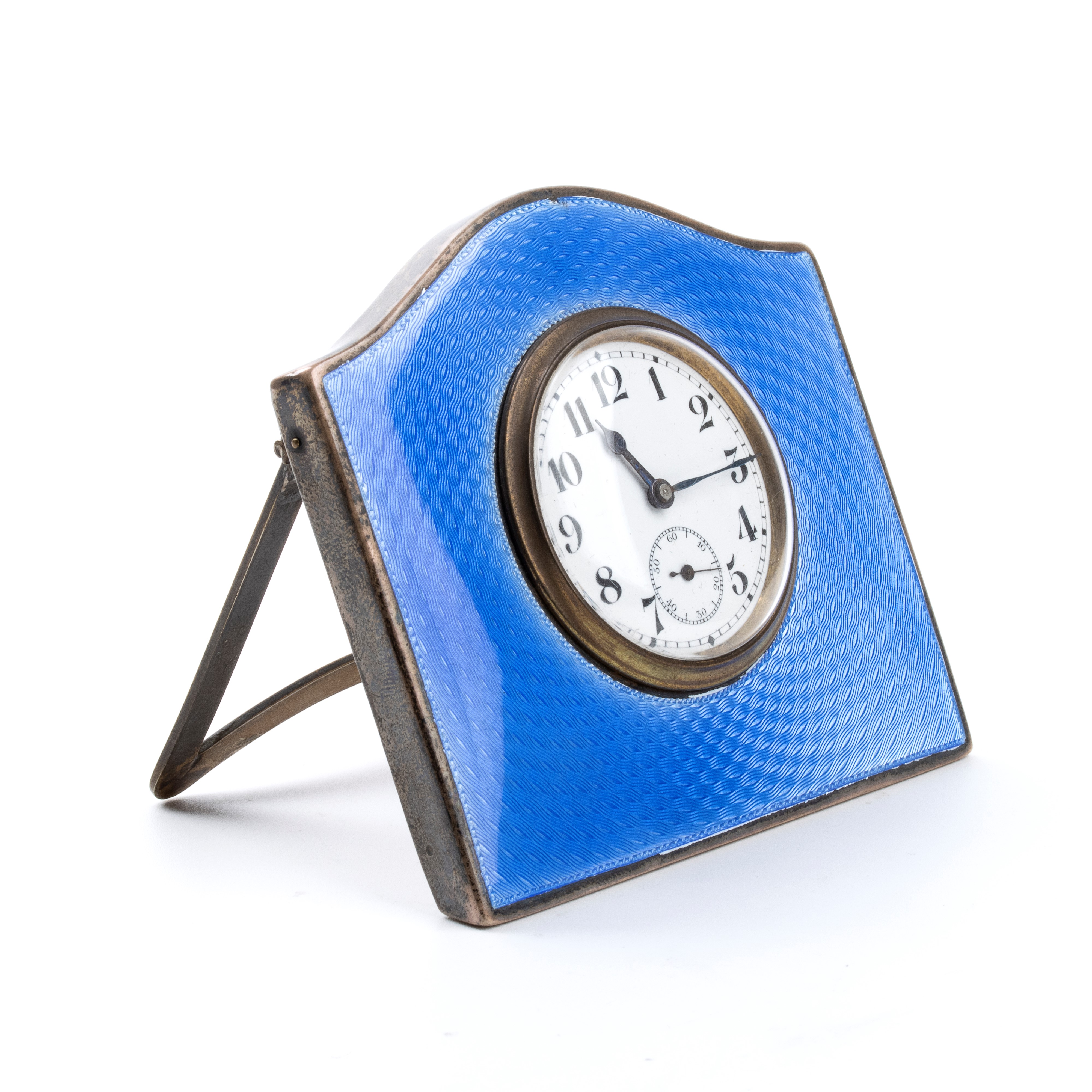 Orologio da tavolo Art Déco in argento e smalti