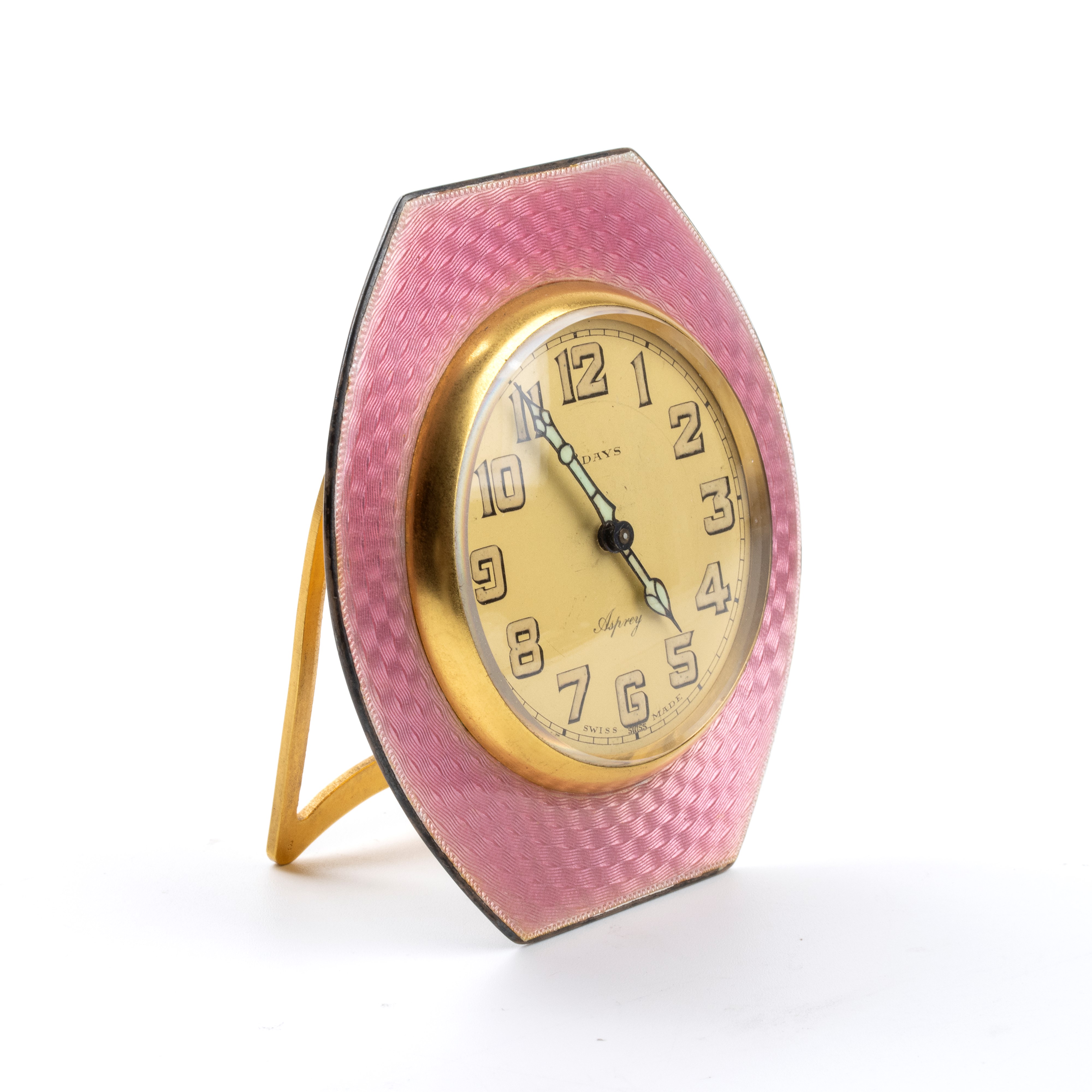 Orologio da tavolo Art Déco in argento e smalti