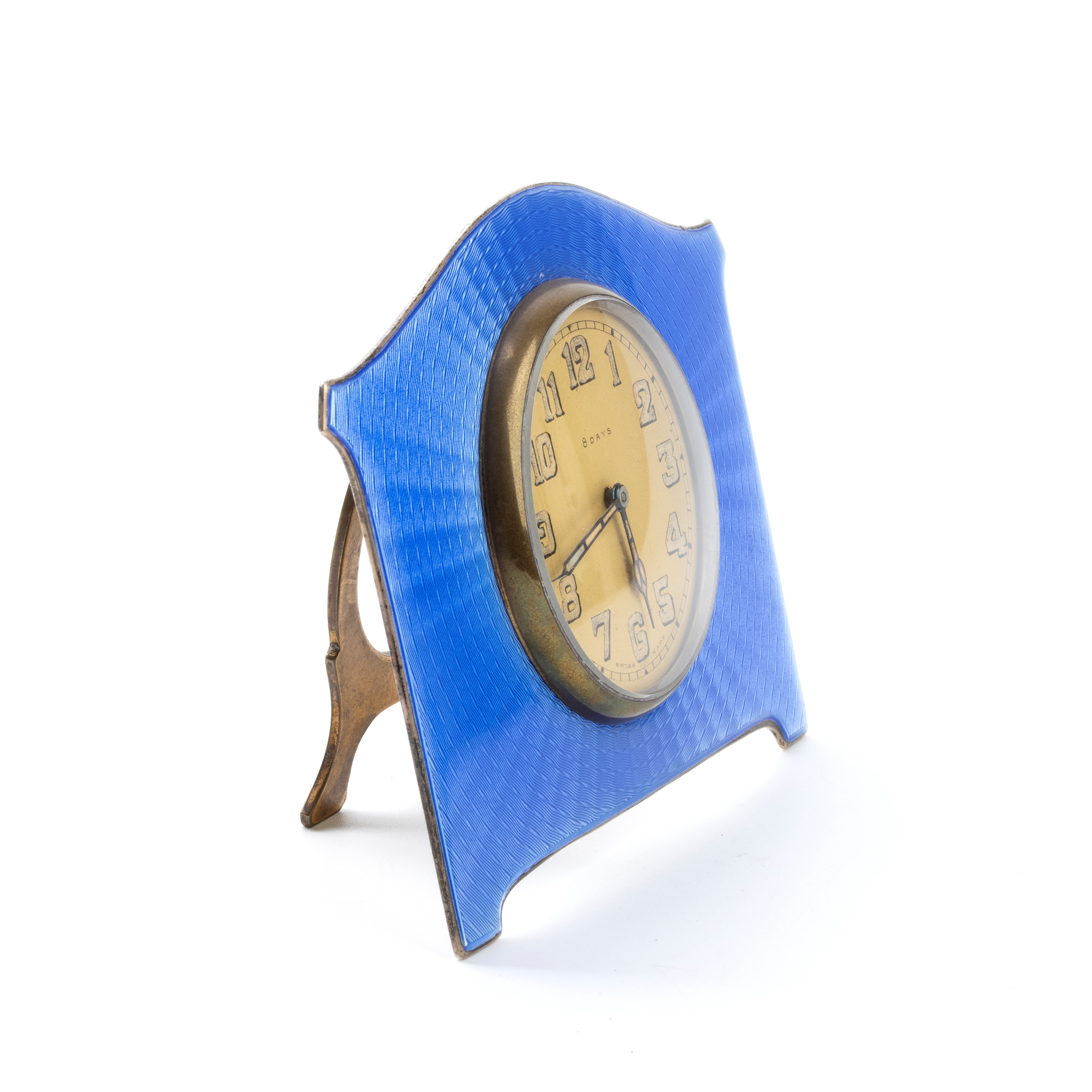 Orologio da tavolo Art Déco in argento e smalti