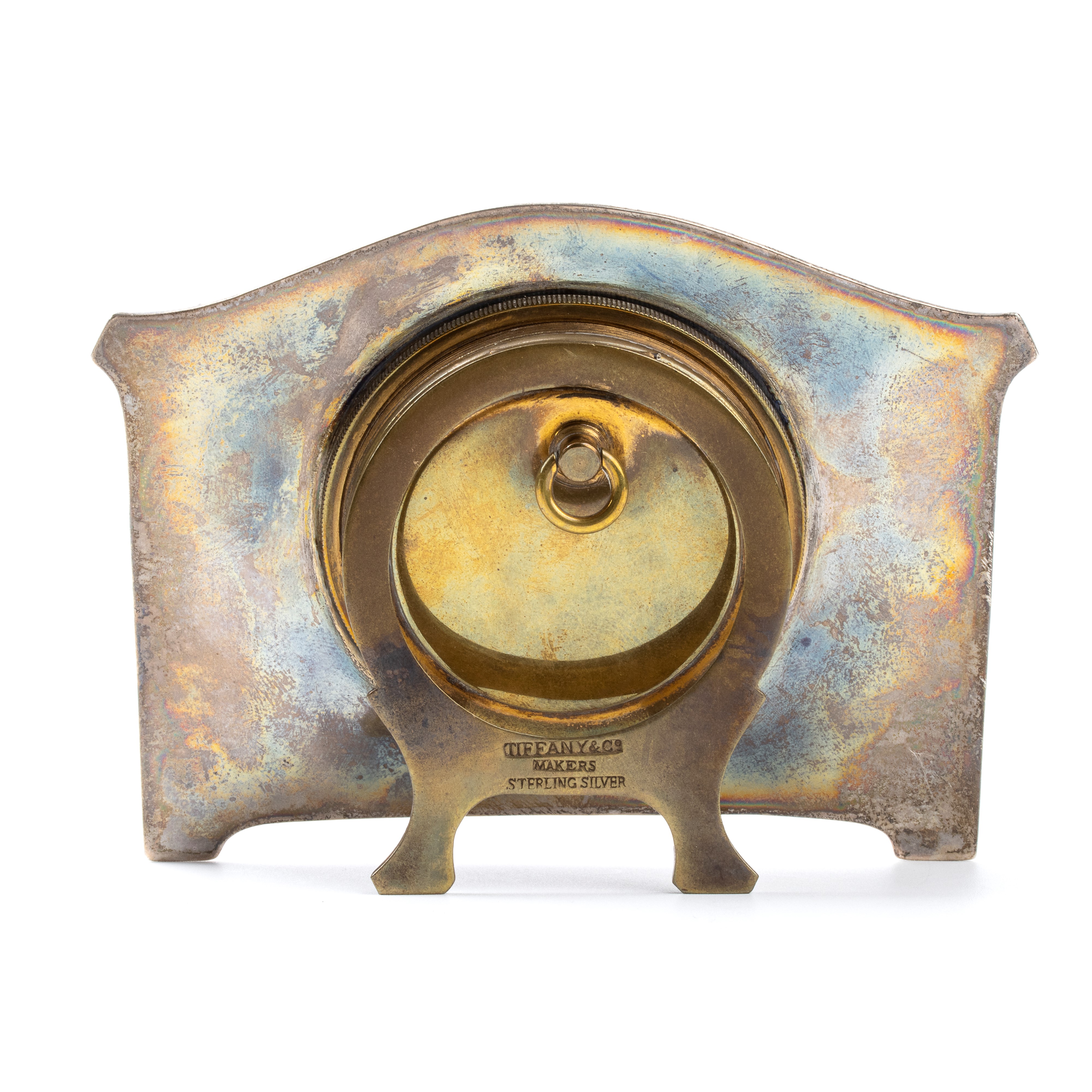 Orologio da tavolo Art Déco in argento e smalti