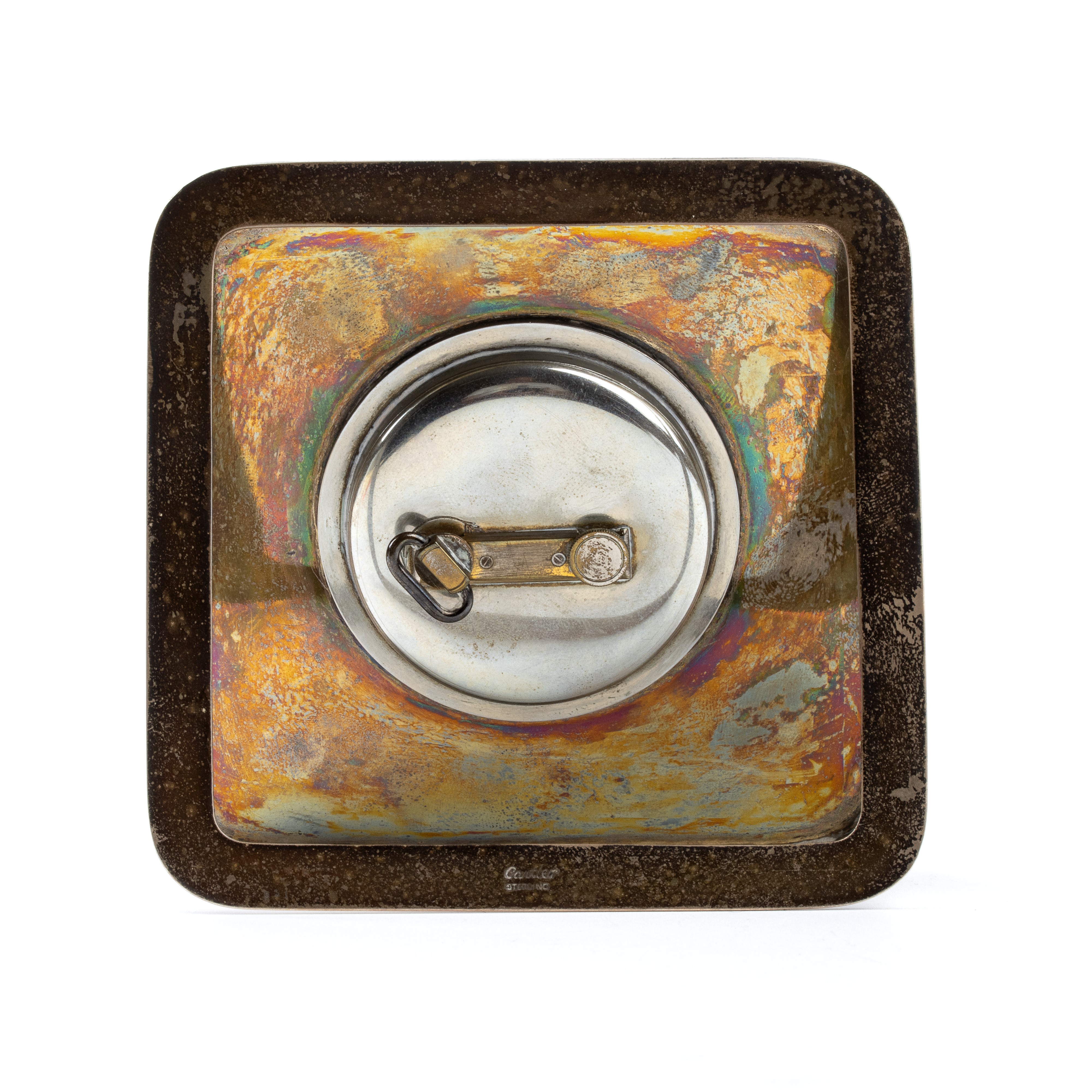 Orologio da tavolo Art Déco in argento e smalti