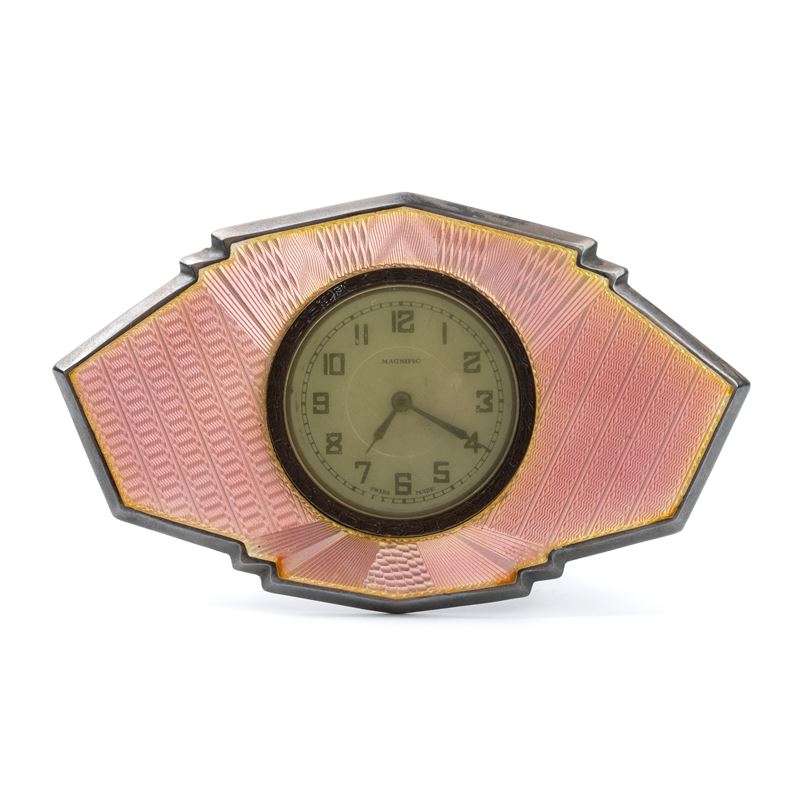 Orologio da Tavolo Art Déco con Smalti