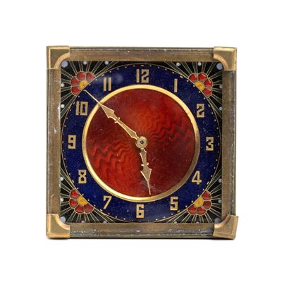 Kienzle (?): Orologio da Tavolo Art Déco con Smalti