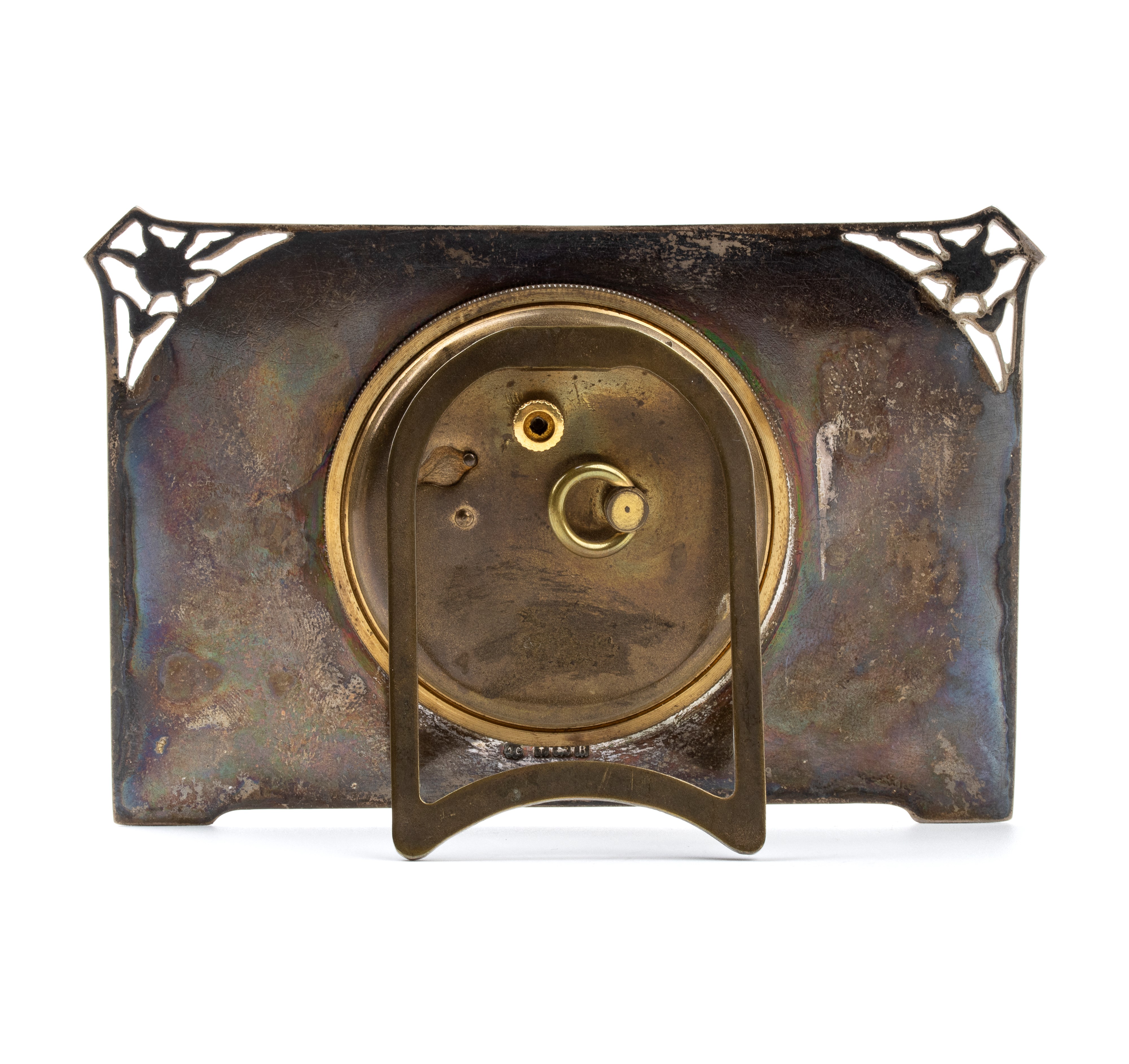 Orologio da tavolo Art Déco in argento e smalti