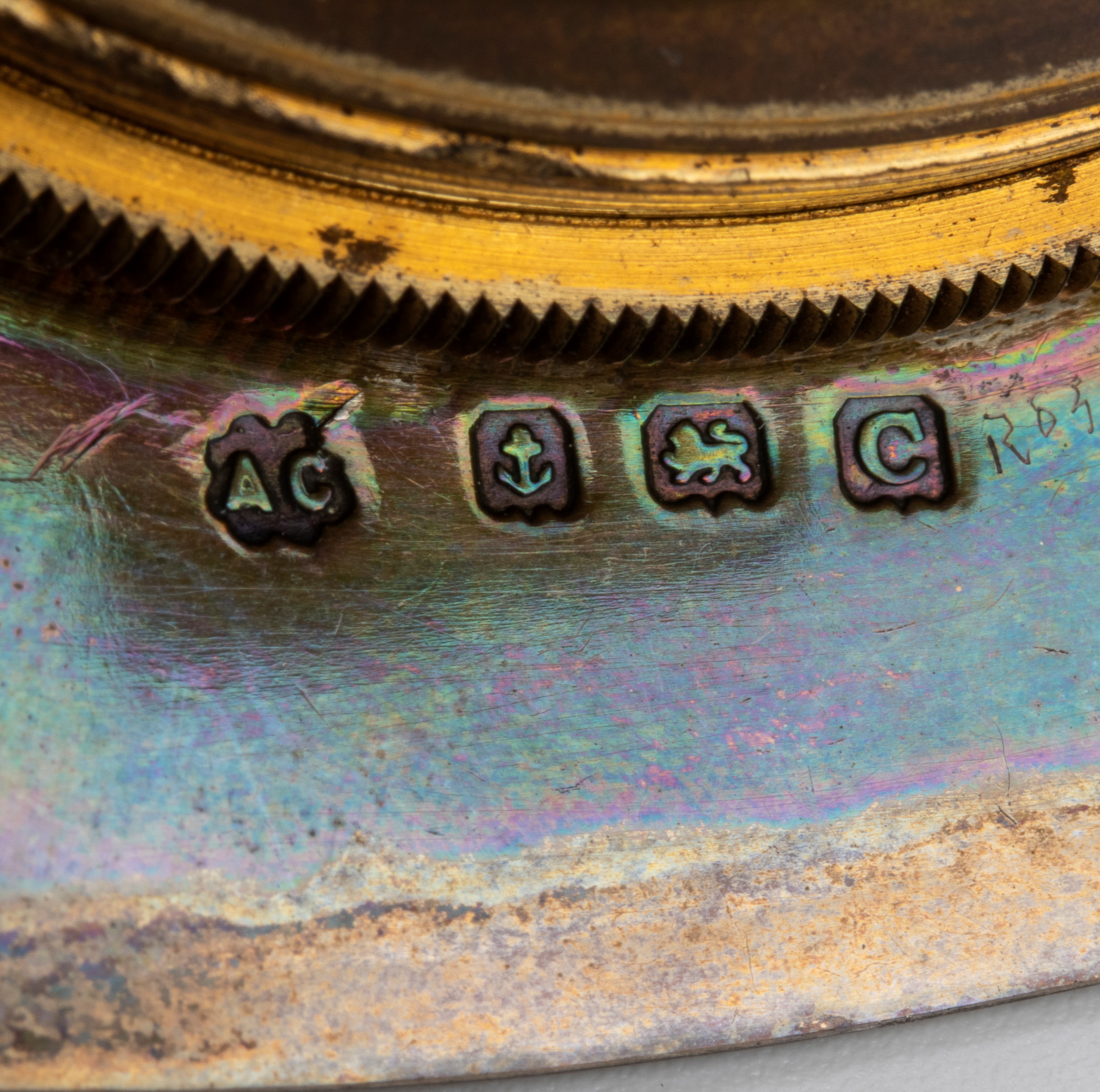 Orologio da tavolo Art Déco in argento e smalti