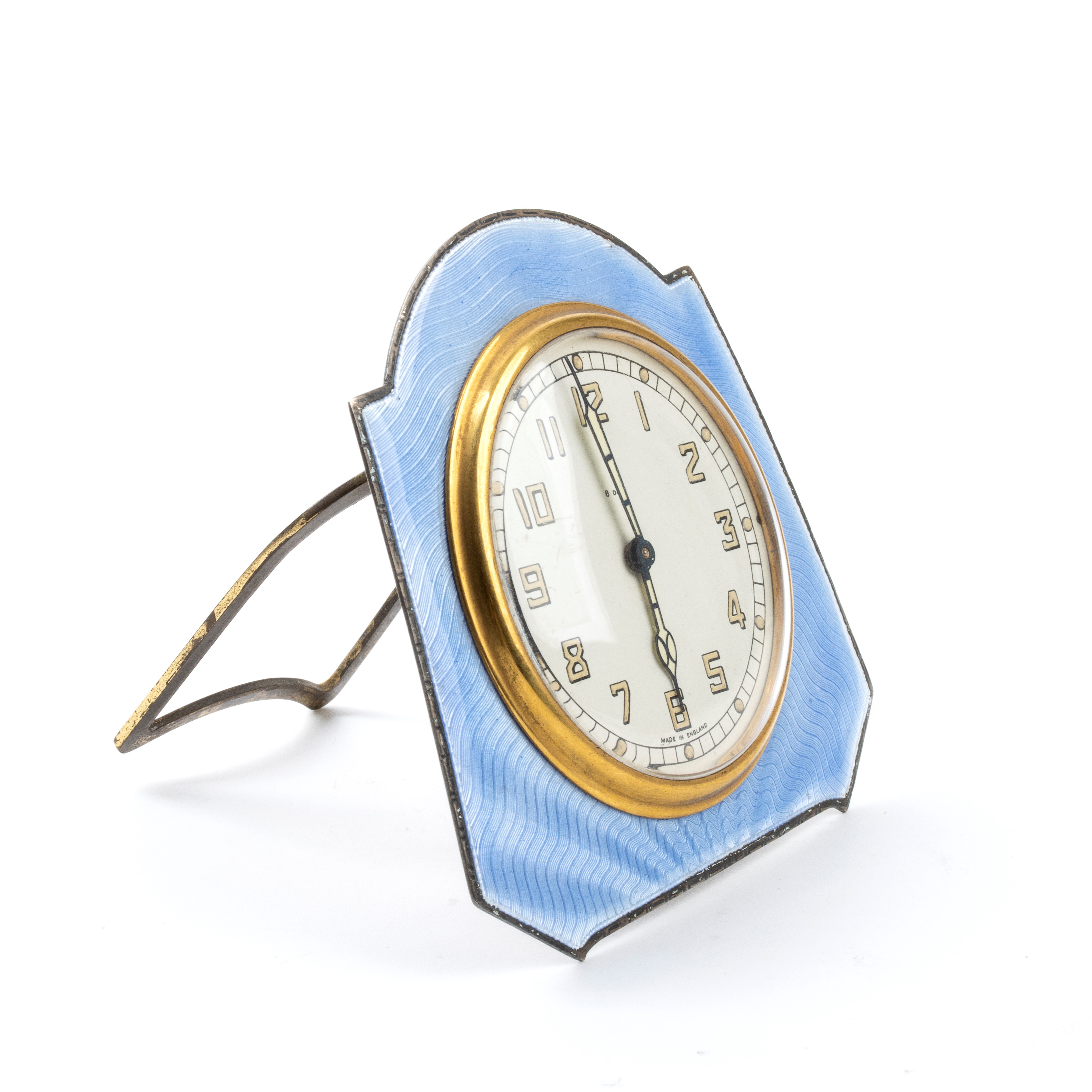 Orologio da tavolo Art Déco in argento e smalti