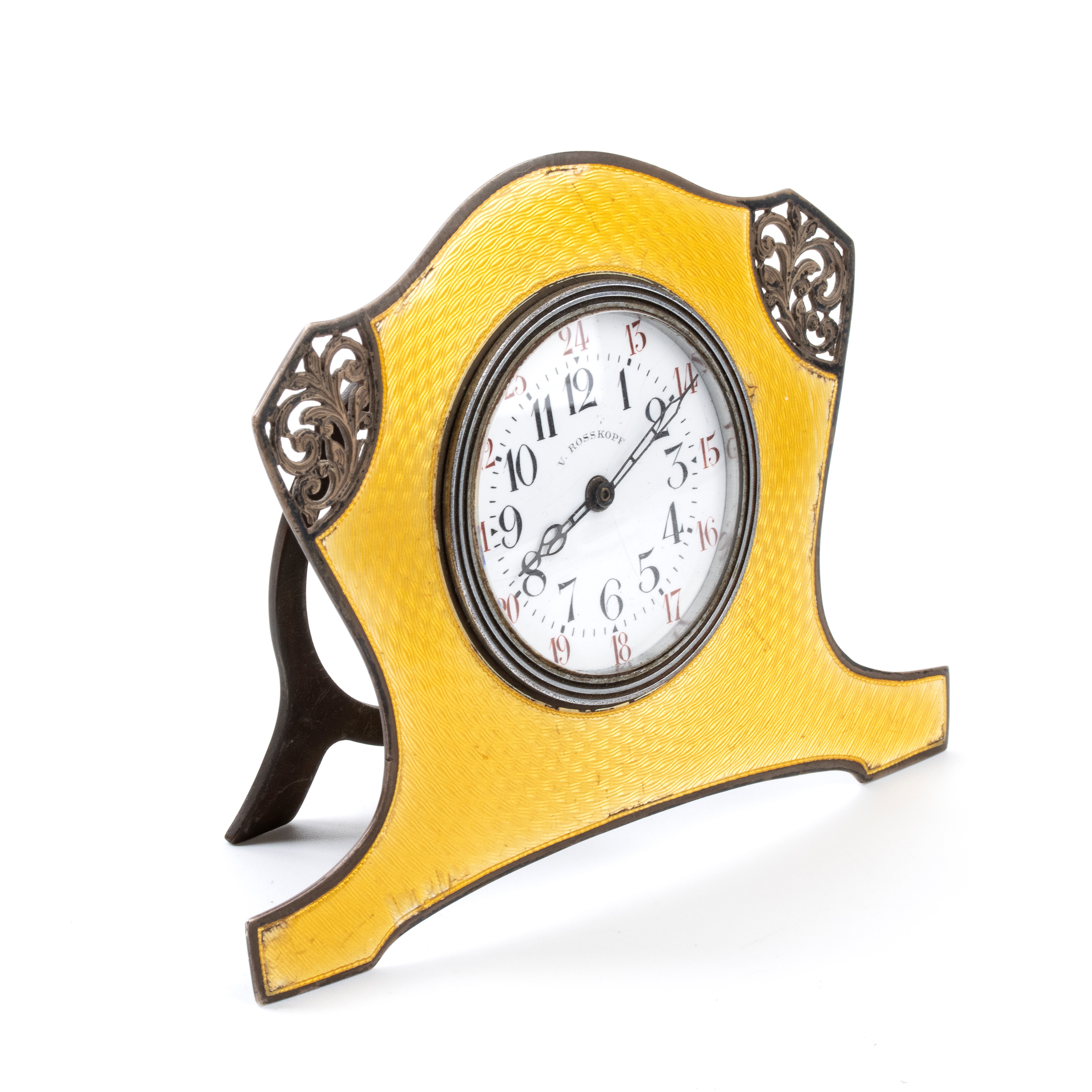 Orologio da tavolo Art Déco in argento e smalti